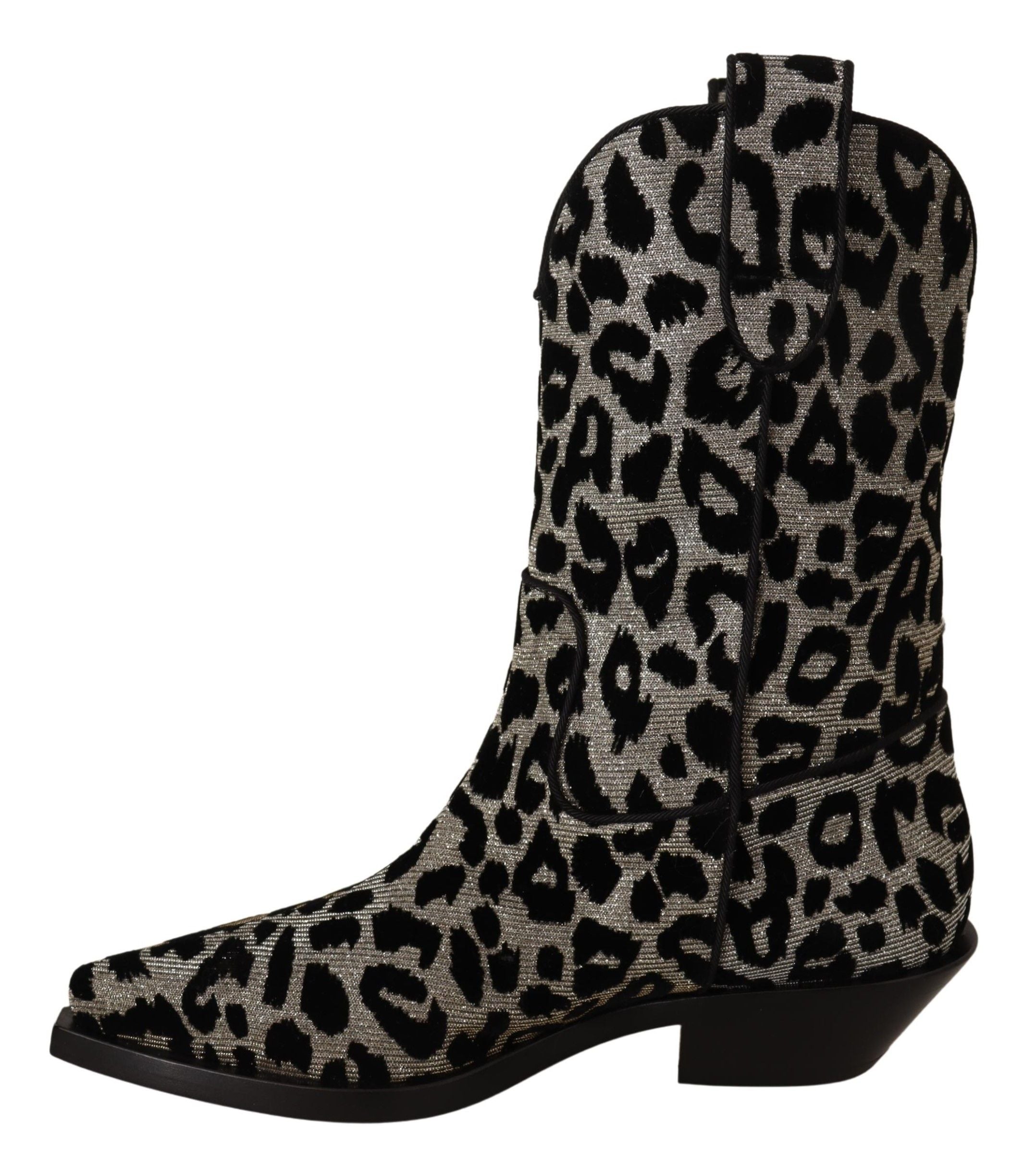 Cizme Dolce & Gabbana elegante cu imprimeu leopard până la jumătatea gambei