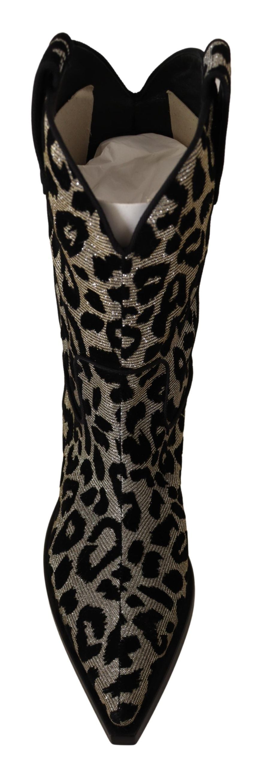 Cizme Dolce & Gabbana elegante cu imprimeu leopard până la jumătatea gambei