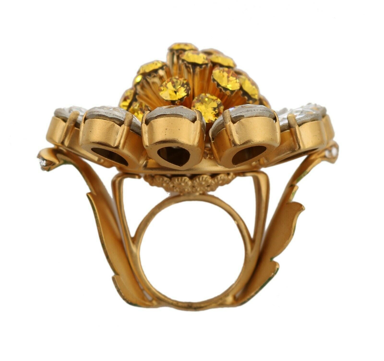 Inel Dolce & Gabbana cu flori de cristal, mărimea 7,5 US