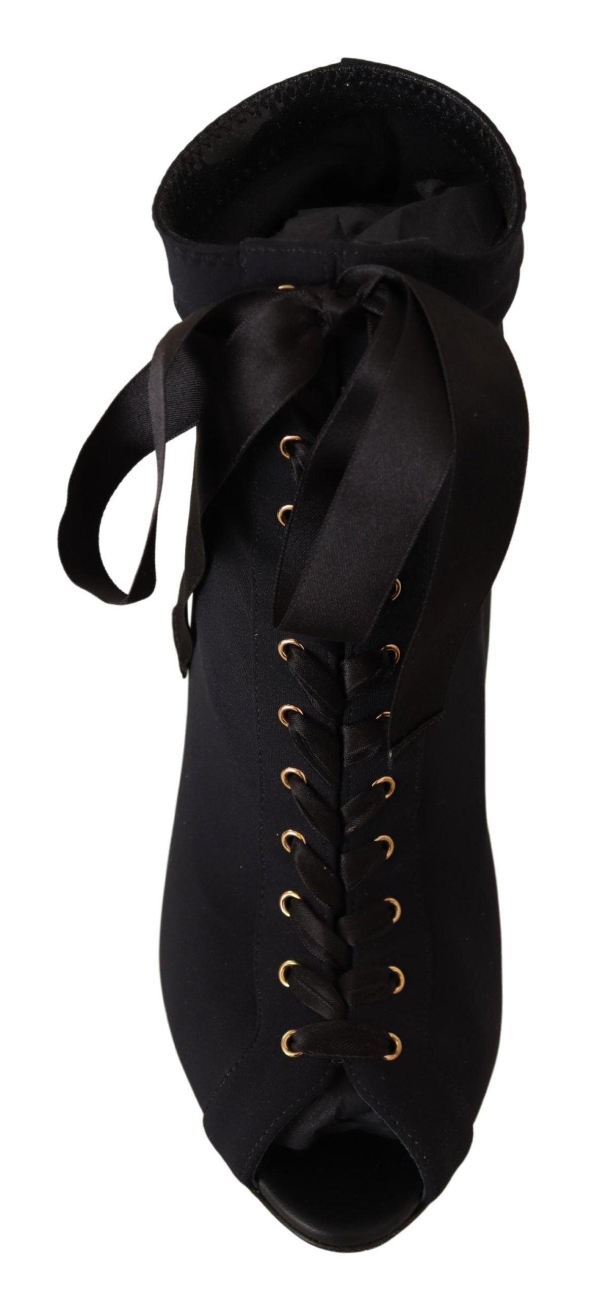 Cizme elegante cu toc deschis la gleznă Dolce & Gabbana