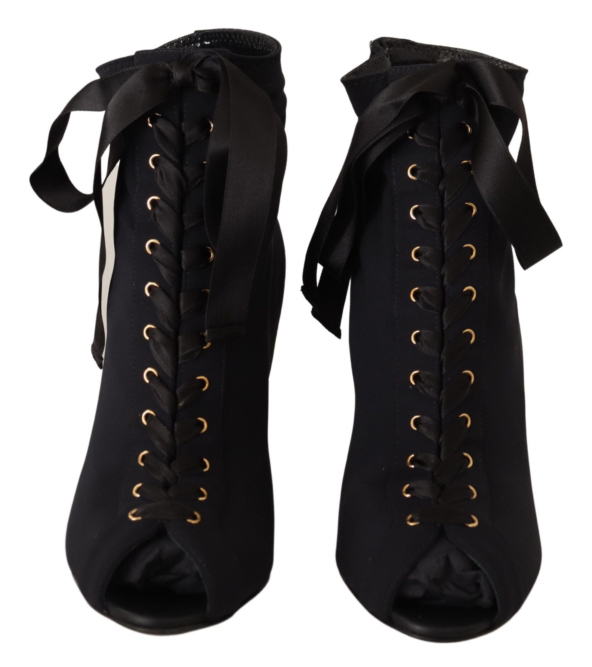 Cizme elegante cu toc deschis la gleznă Dolce & Gabbana