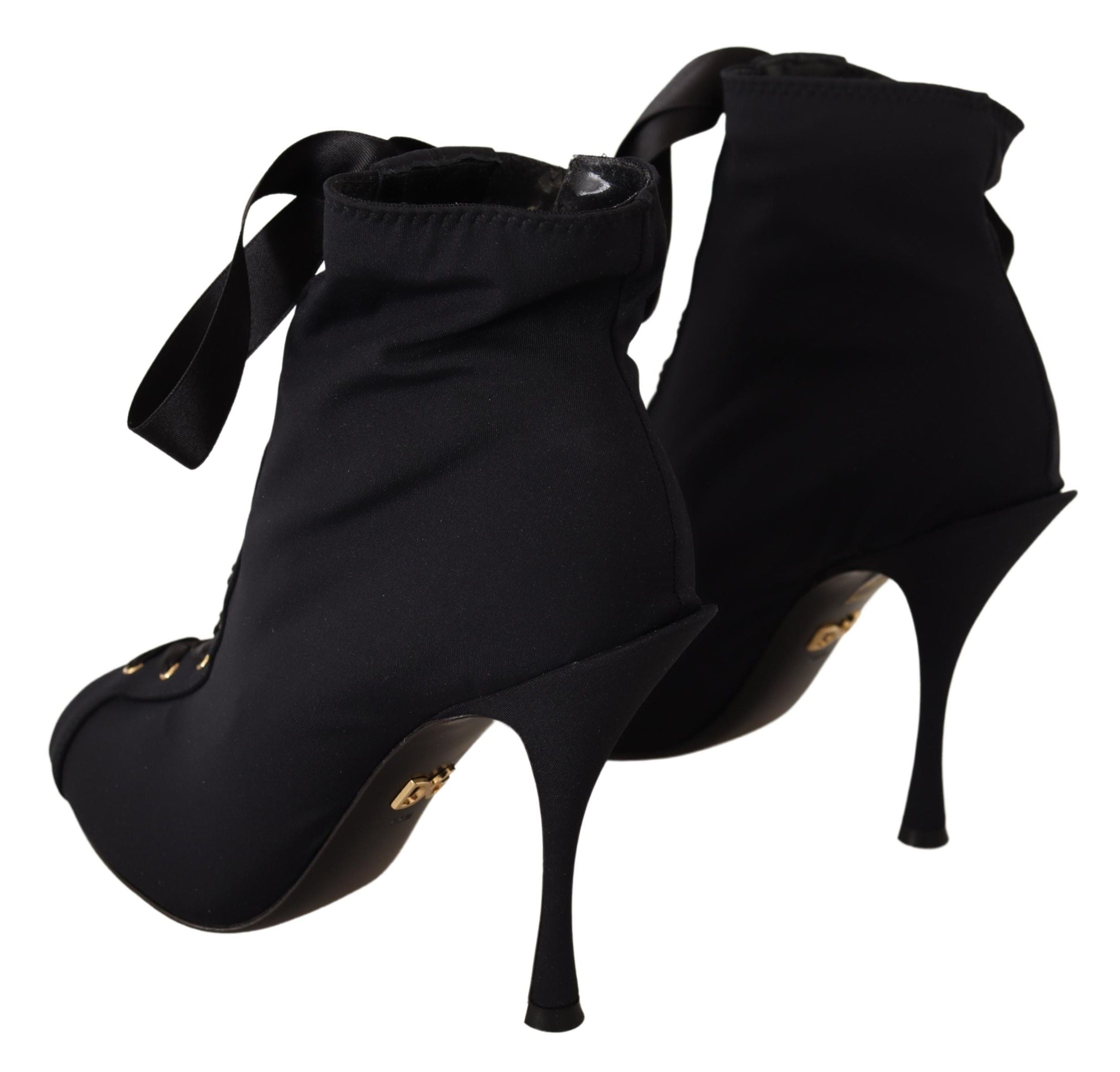 Cizme elegante cu toc deschis la gleznă Dolce & Gabbana