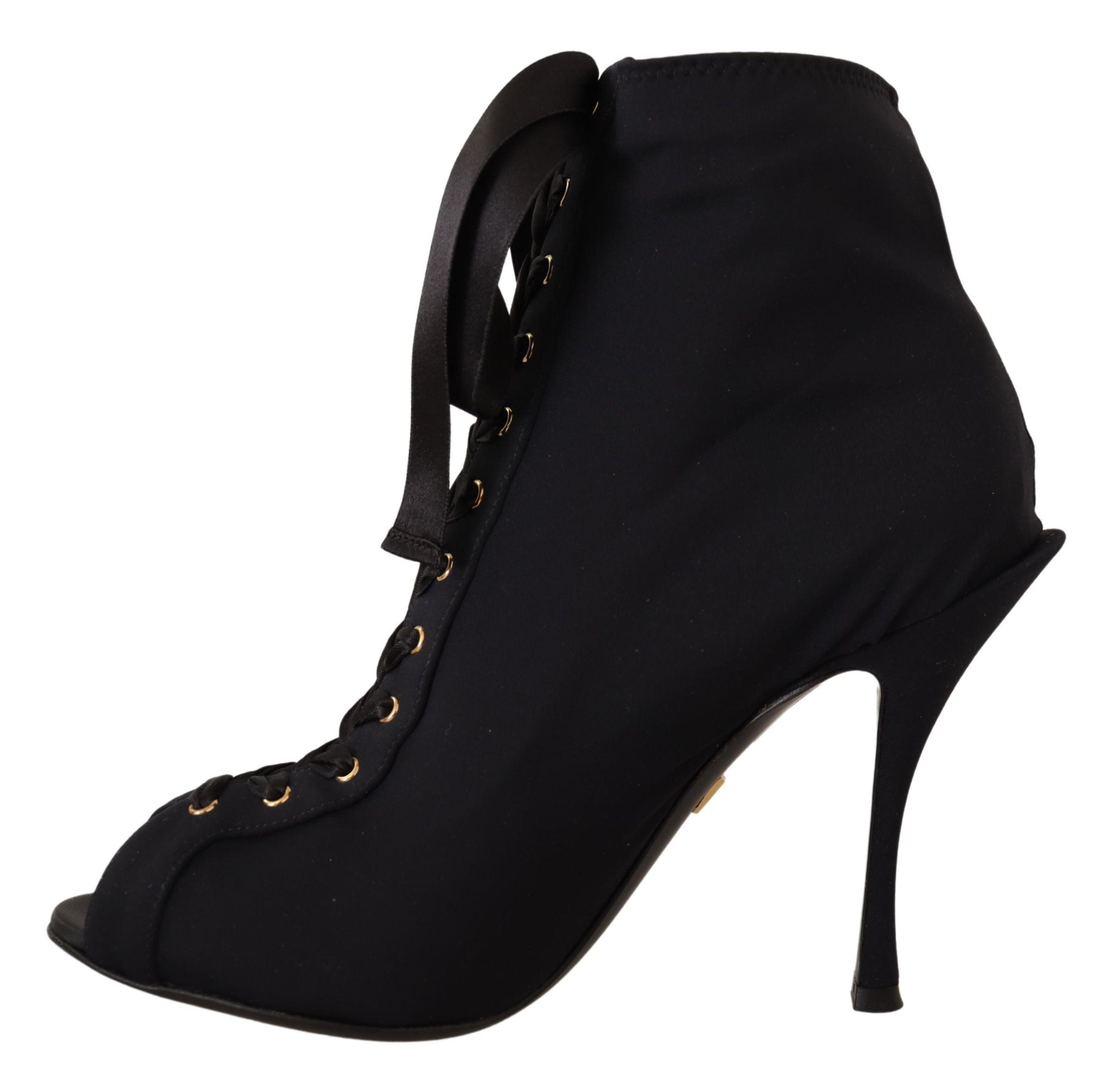 Cizme elegante cu toc deschis la gleznă Dolce & Gabbana