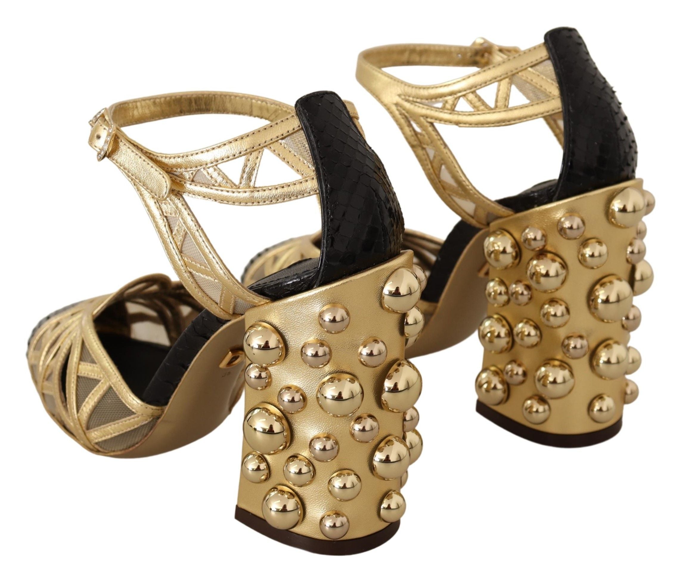 Dolce & Gabbana Elegante Pumps aus Leder mit Kristallbesatz
