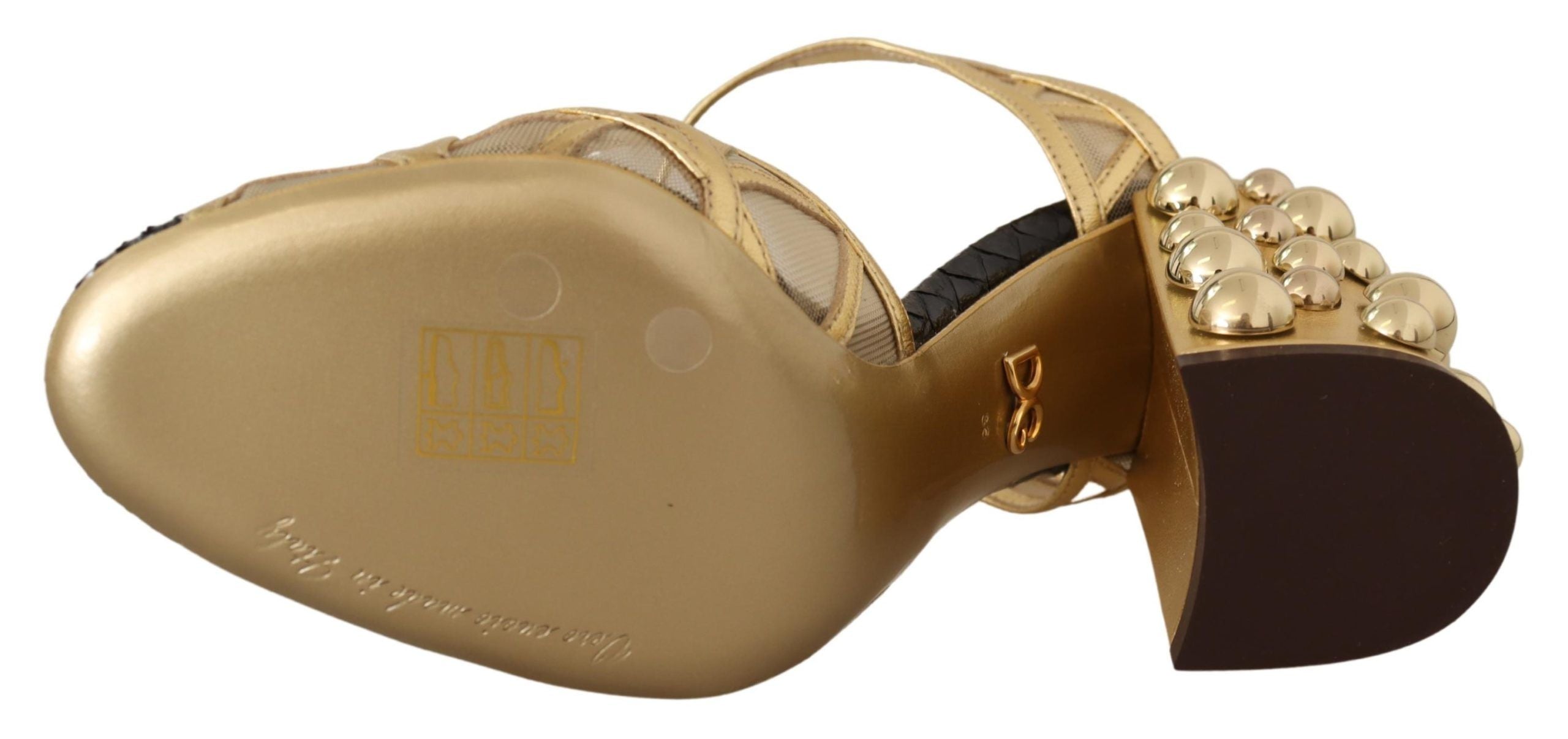 Dolce & Gabbana Elegante Pumps aus Leder mit Kristallbesatz