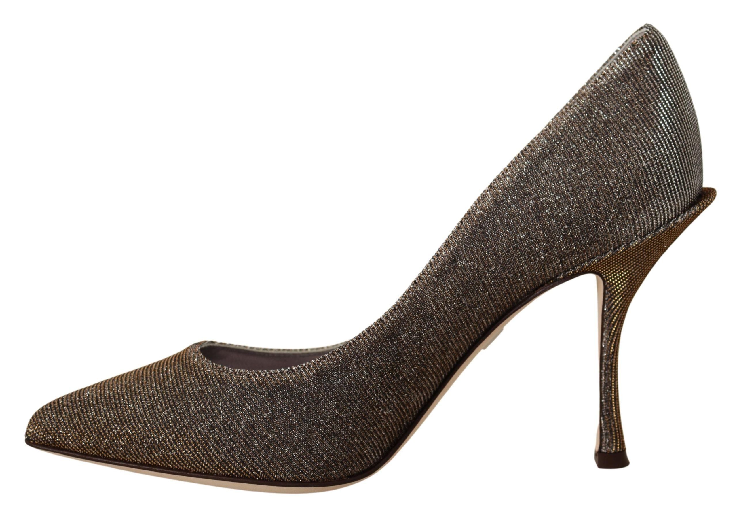 Dolce & Gabbana Pantofi cu toc argintiu eleganți, clasici