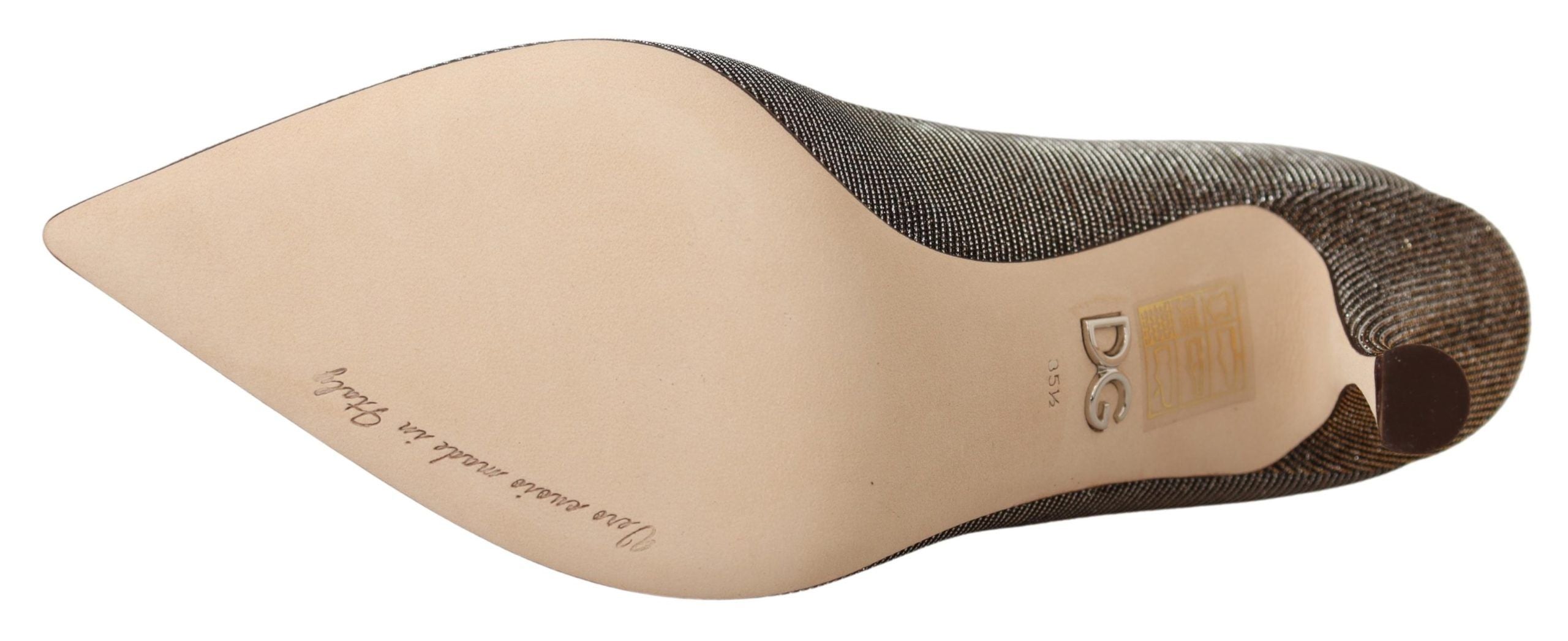 Dolce & Gabbana Pantofi cu toc argintiu eleganți, clasici