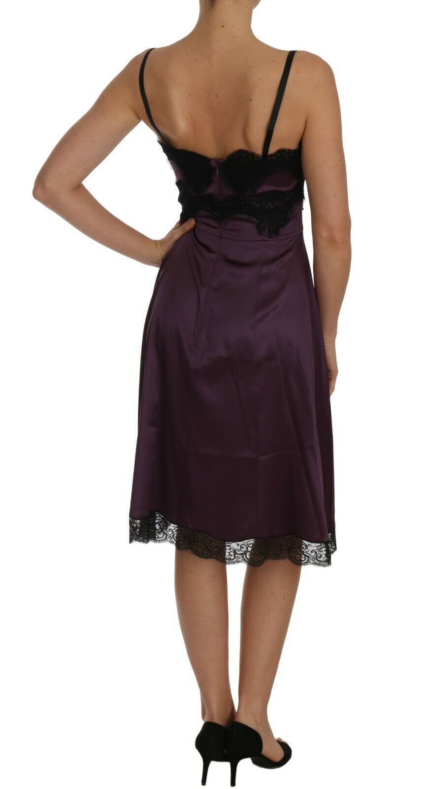 Rochie elegantă Dolce & Gabbana din dantelă de mătase violet