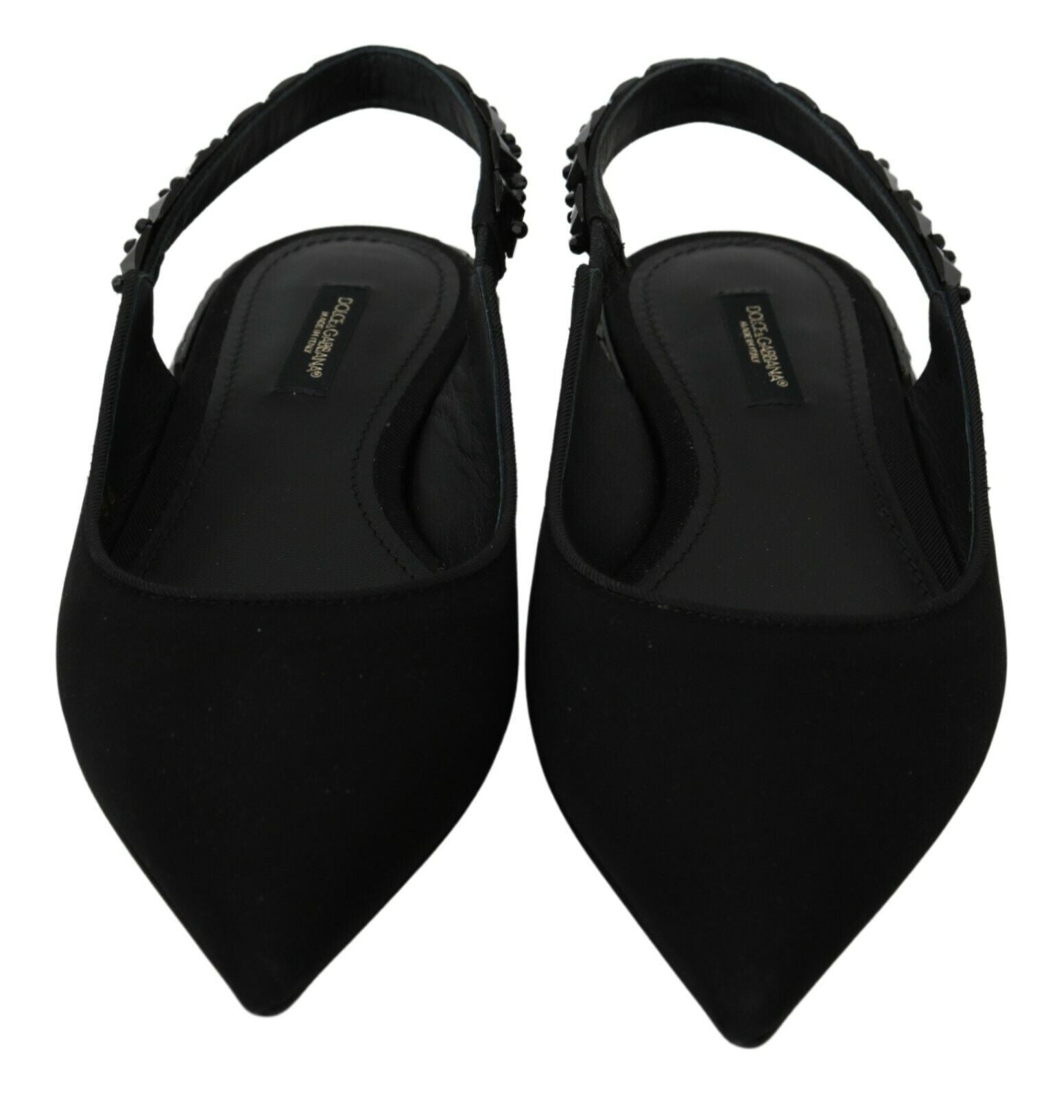Dolce & Gabbana Elegante Slingback-Ballerinas aus Seidenmischung mit Kristallen