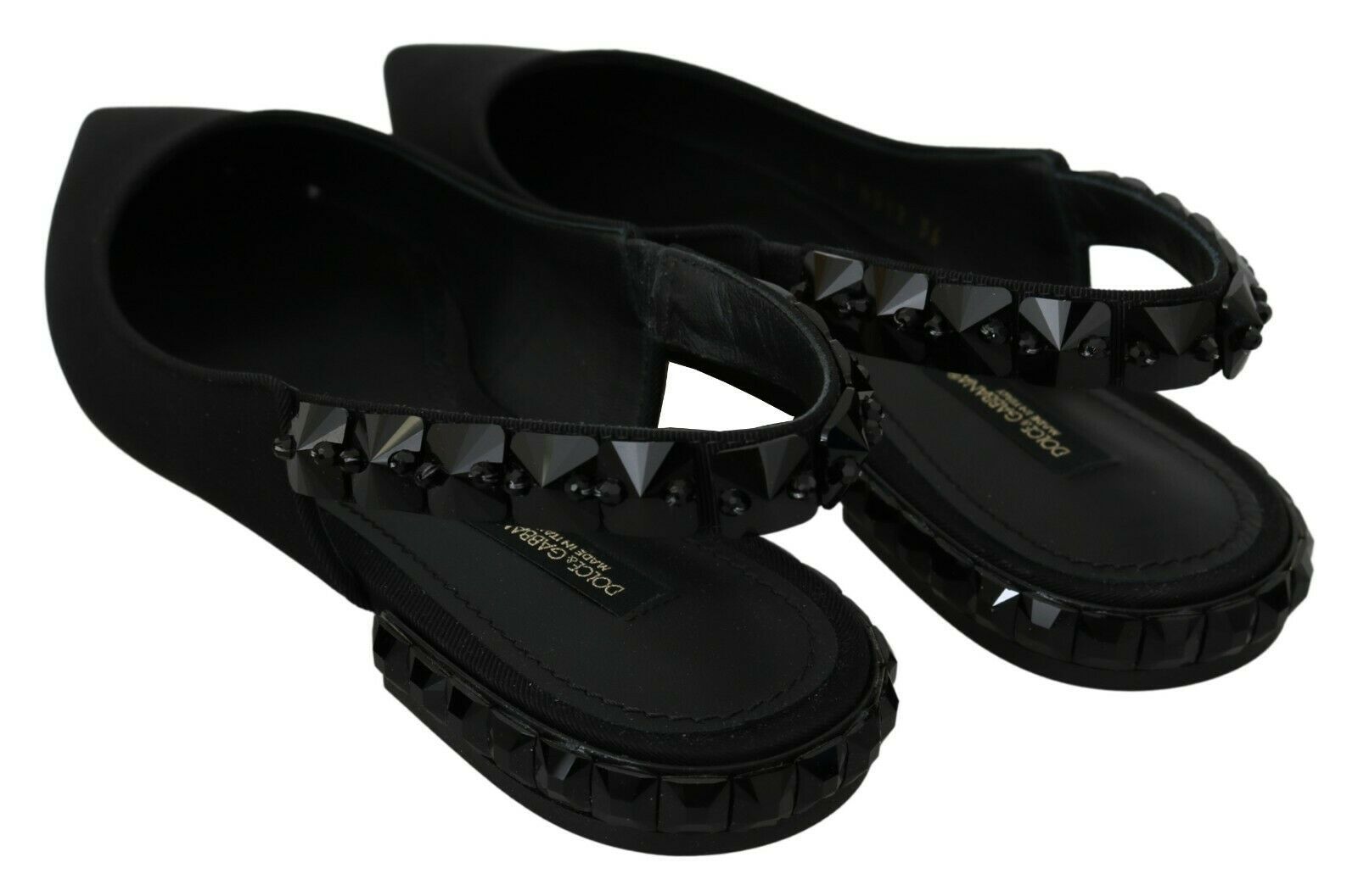 Dolce & Gabbana Elegante Slingback-Ballerinas aus Seidenmischung mit Kristallen