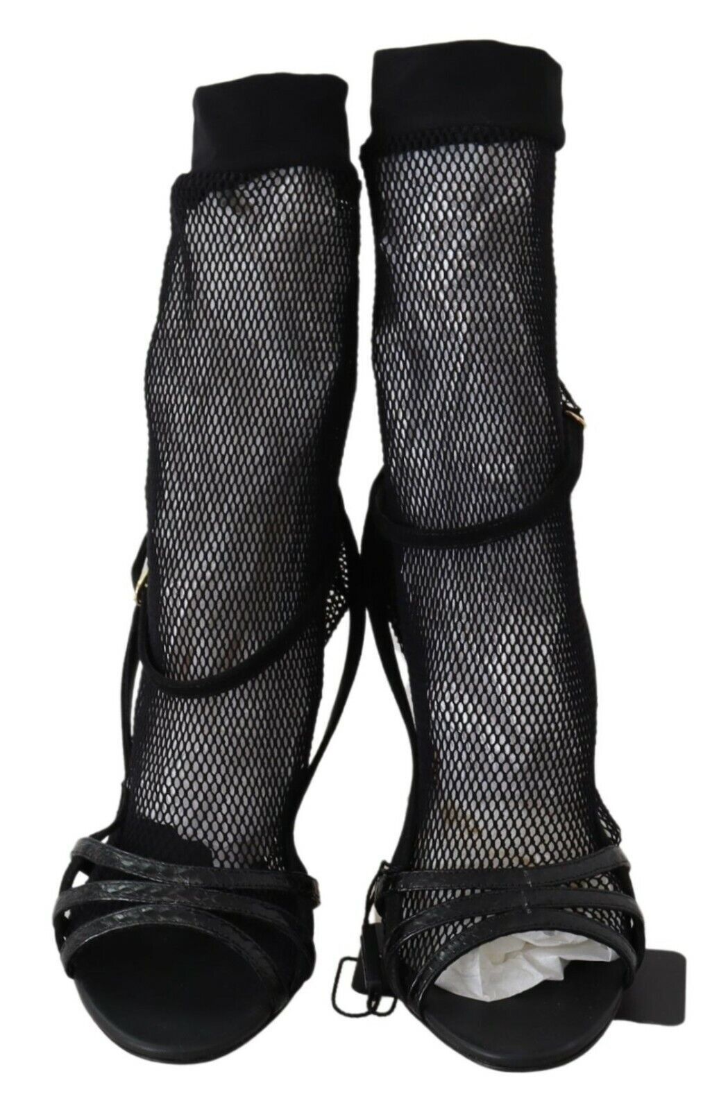 Dolce & Gabbana Schicke schwarze Stiletto-Sandalen aus Netzstoff