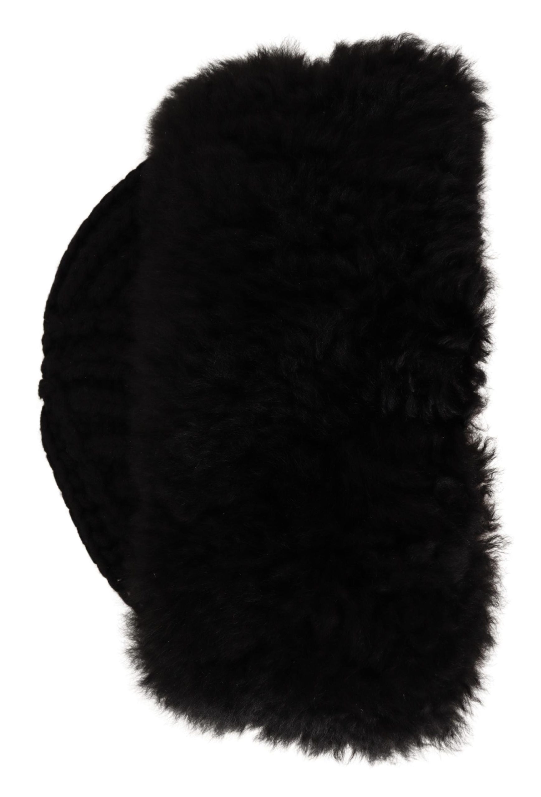 Dolce & Gabbana Elegante schwarze Kaschmir-Alpaka-Pelzmütze