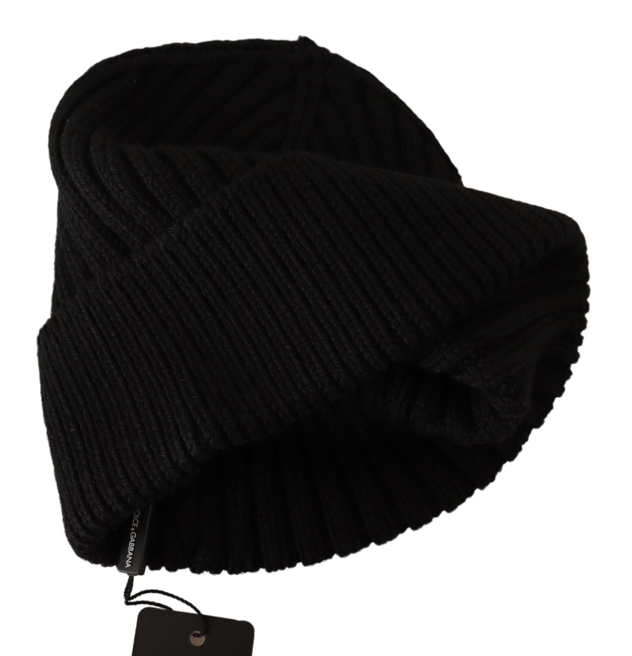 Căciulă elegantă din lână tricotată cu împletitură de fleece Dolce & Gabbana