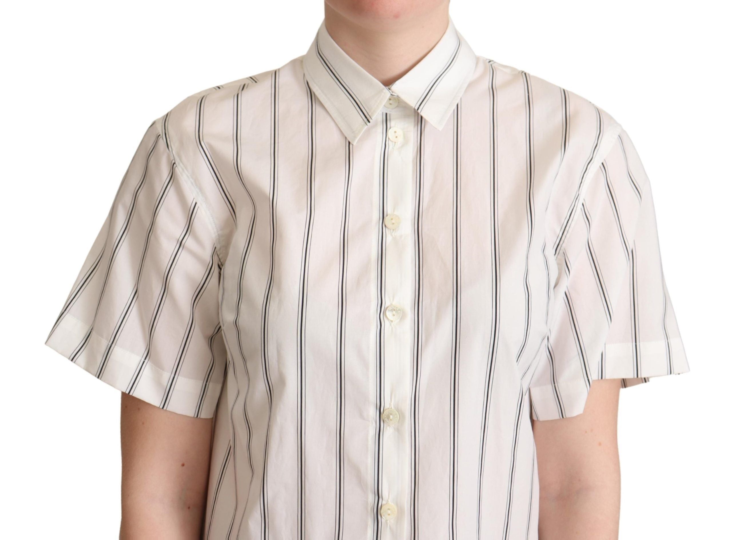 Dolce & Gabbana Bluză polo elegantă cu dungi din bumbac