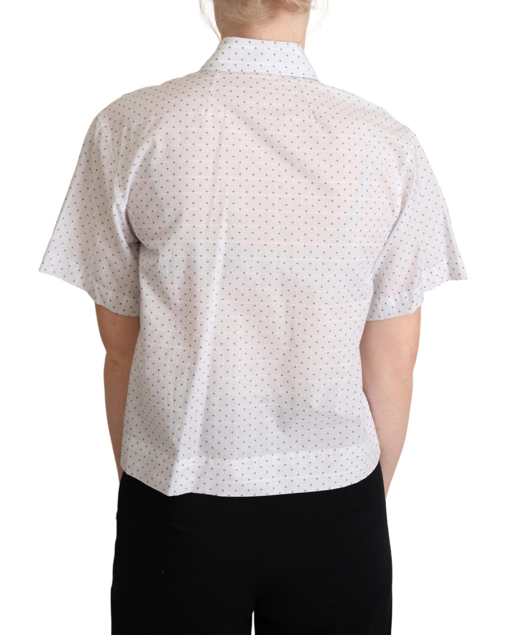Dolce & Gabbana Bluză polo elegantă din bumbac cu buline