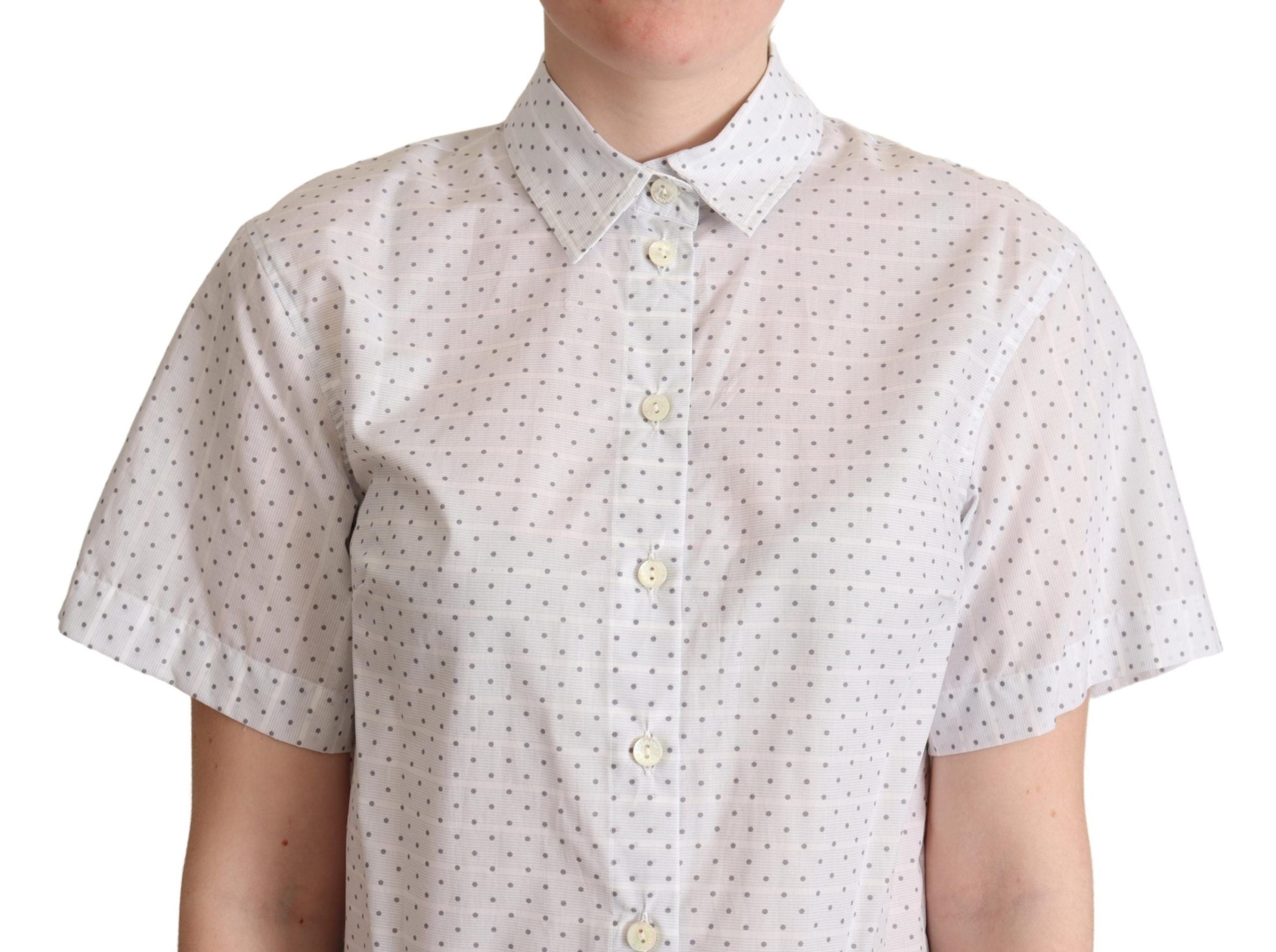 Dolce & Gabbana Bluză polo elegantă din bumbac cu buline
