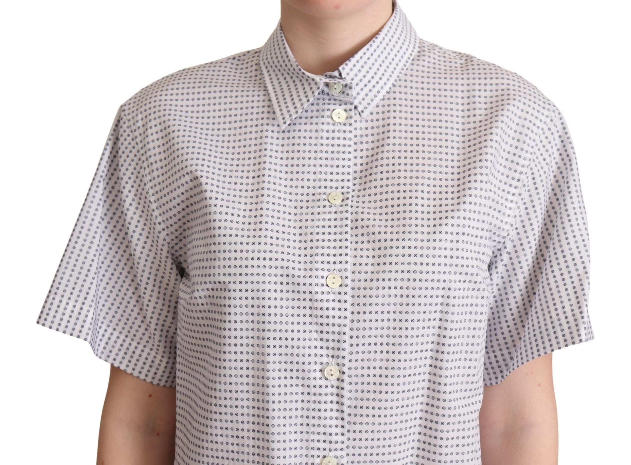 Dolce & Gabbana Bluză polo elegantă cu buline și guler