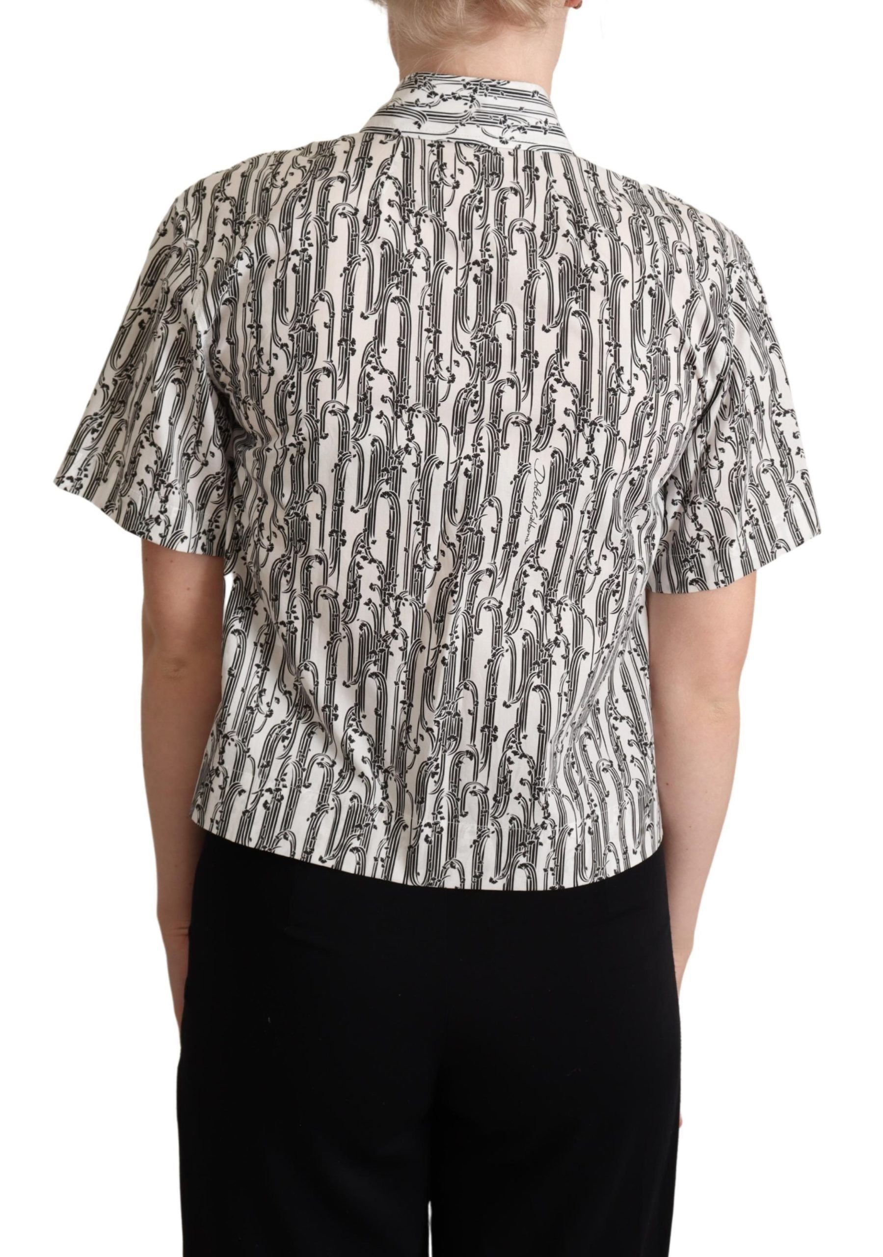 Dolce & Gabbana Bluză polo elegantă cu imprimeu floral din bumbac