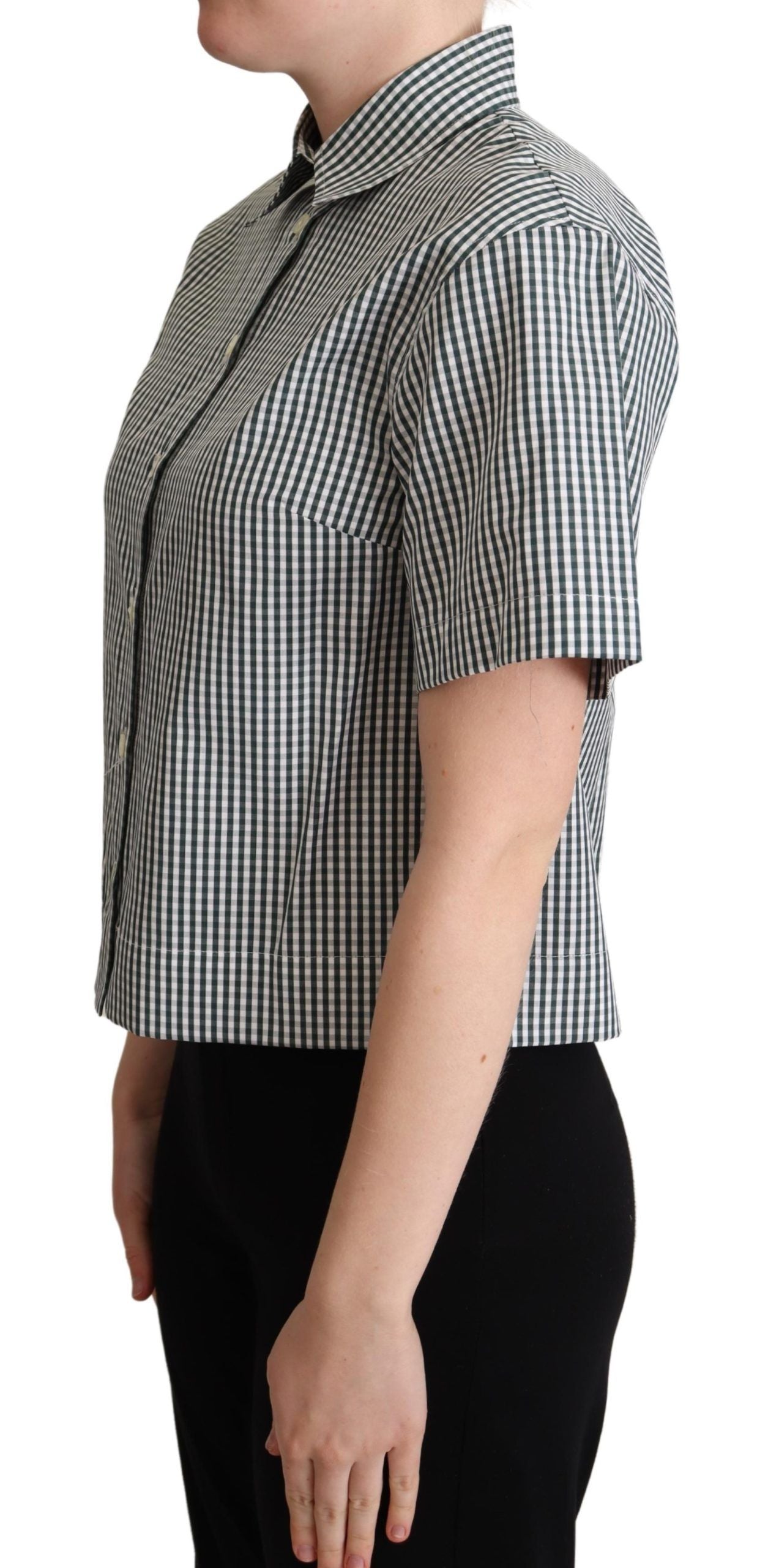 Dolce & Gabbana Bluză polo elegantă din bumbac cu carouri