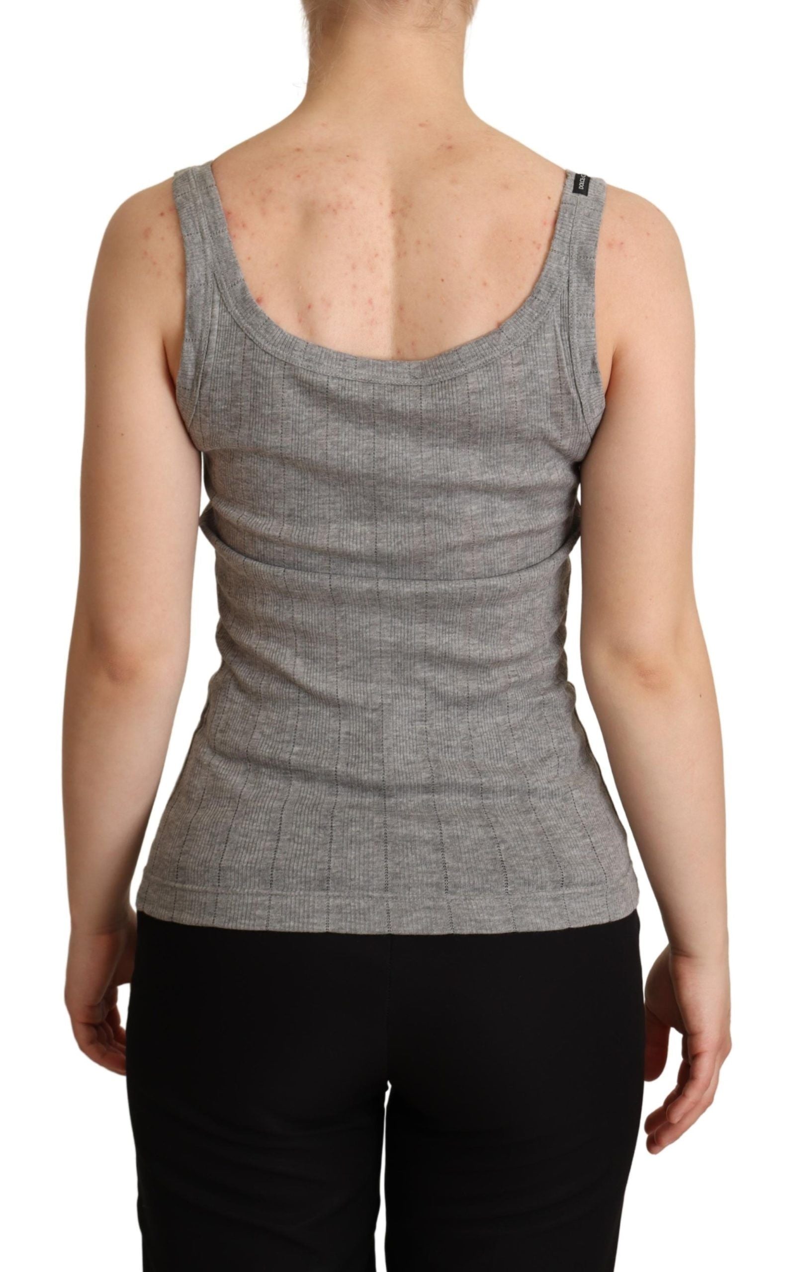 Dolce & Gabbana Elegantes ärmelloses graues Tanktop