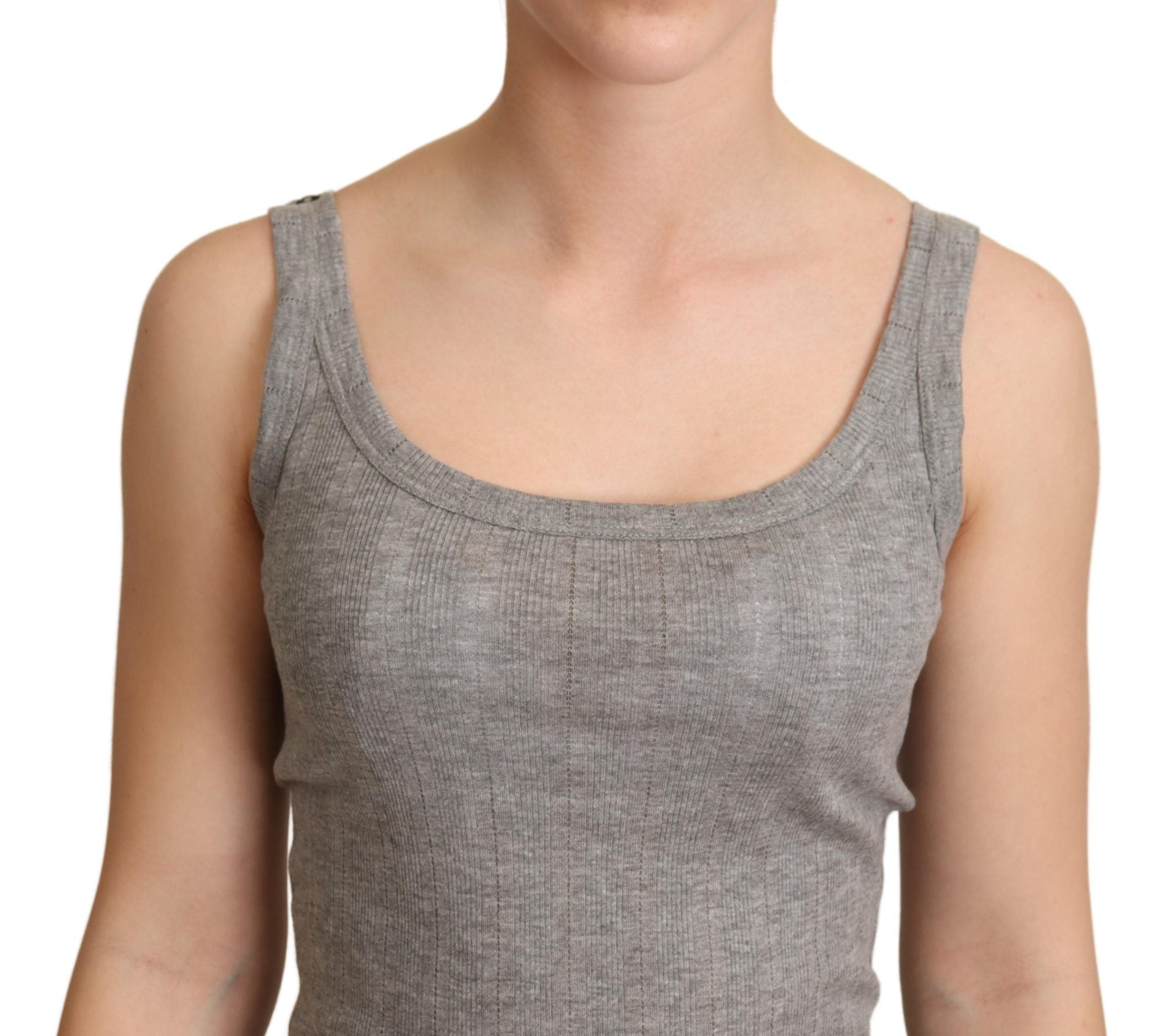 Dolce & Gabbana Elegantes ärmelloses graues Tanktop
