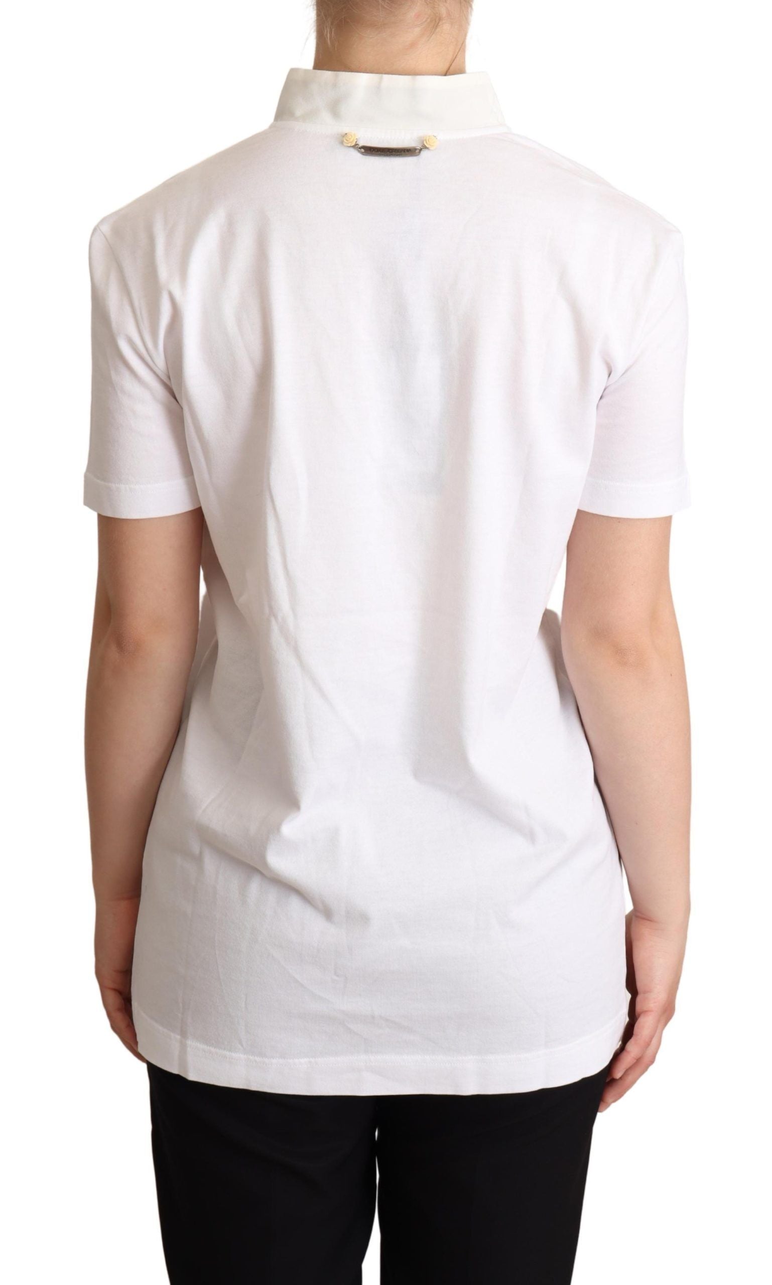 Dolce & Gabbana – T-Shirt aus Seide und Baumwolle mit „Chic Love“-Slogan