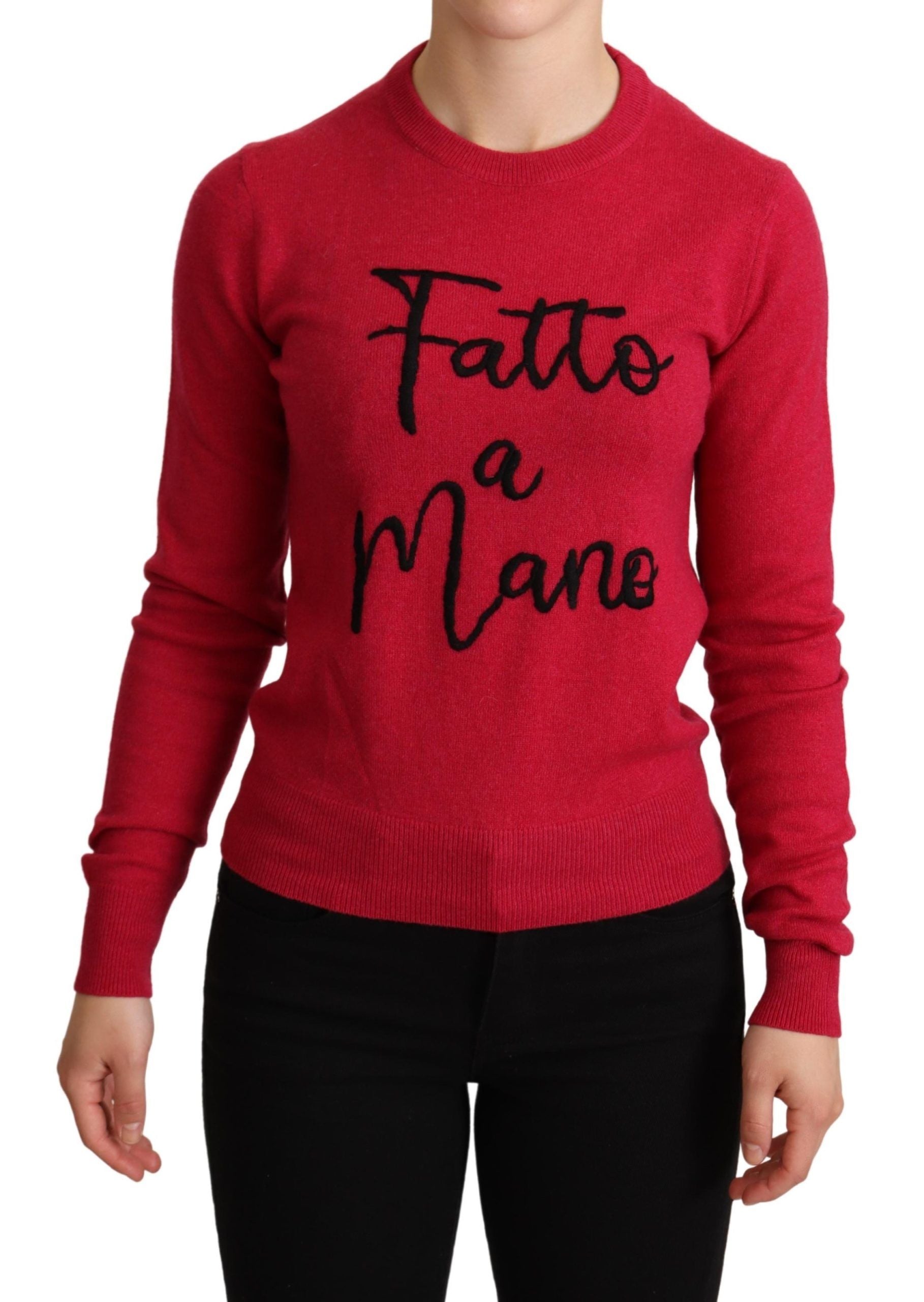 Dolce & Gabbana Schicker Rundhalspullover aus Kaschmirmischung in Rosa