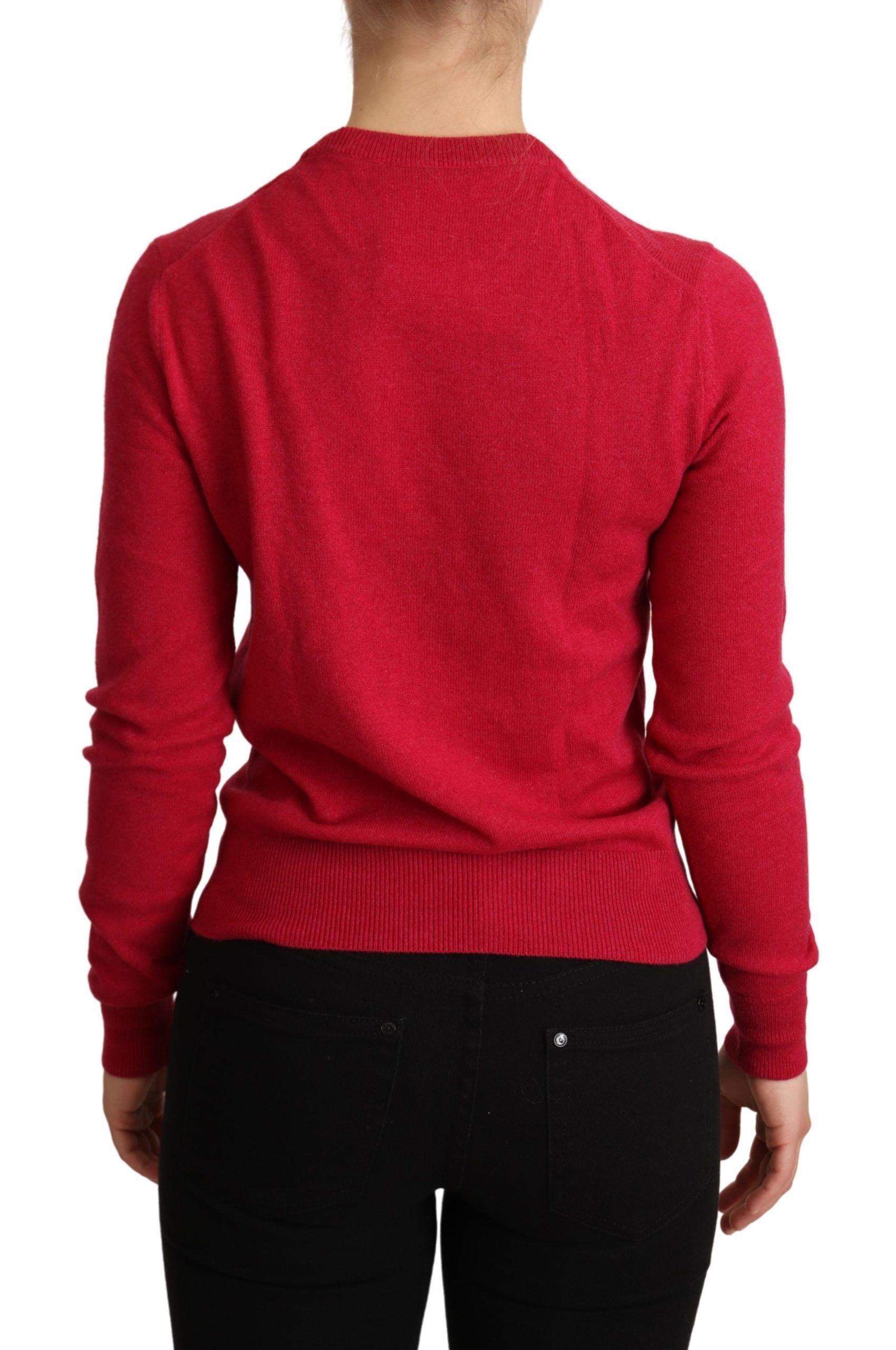 Dolce & Gabbana Schicker Rundhalspullover aus Kaschmirmischung in Rosa