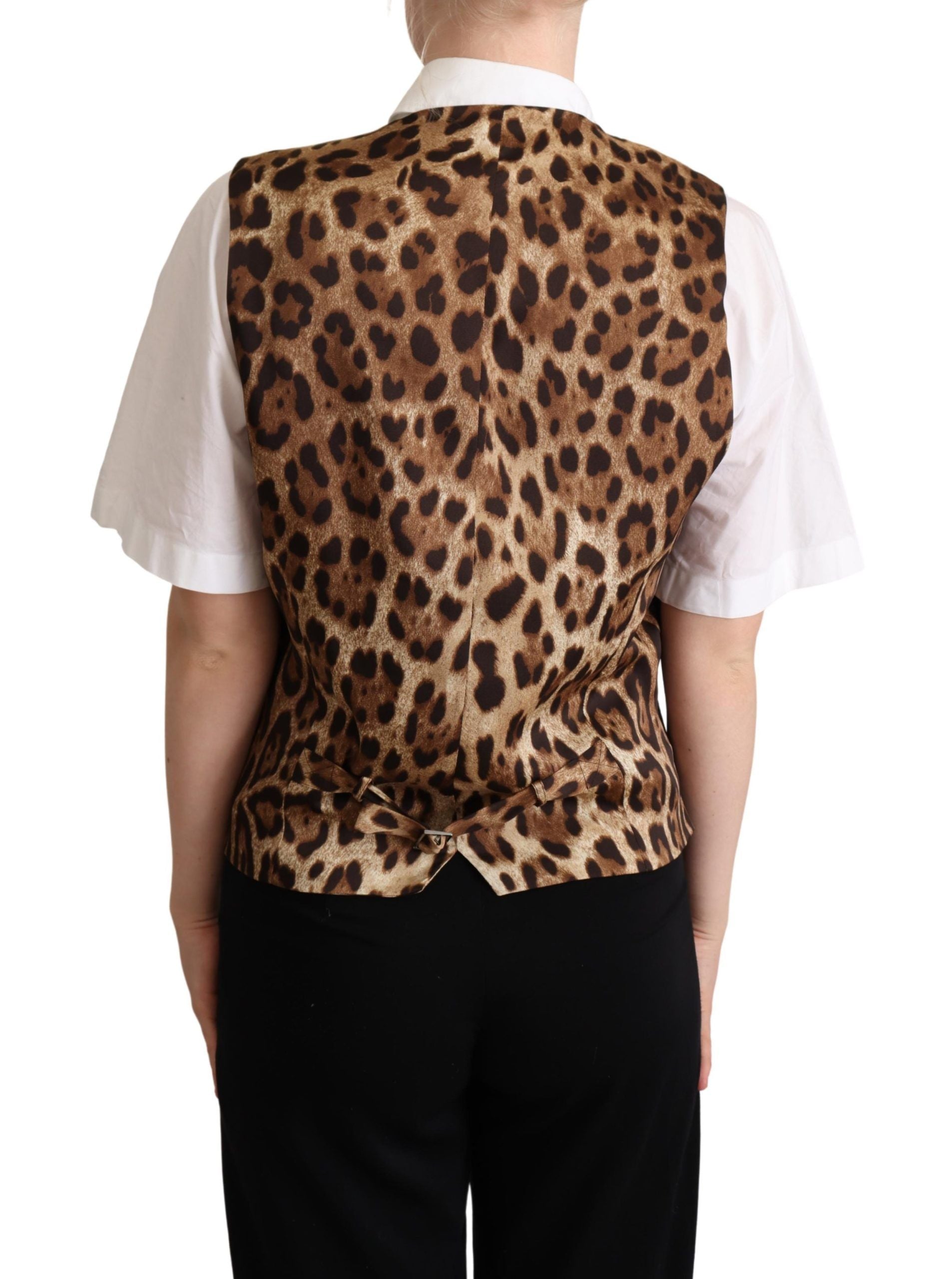 Dolce & Gabbana Vestă elegantă fără mâneci cu imprimeu leopard