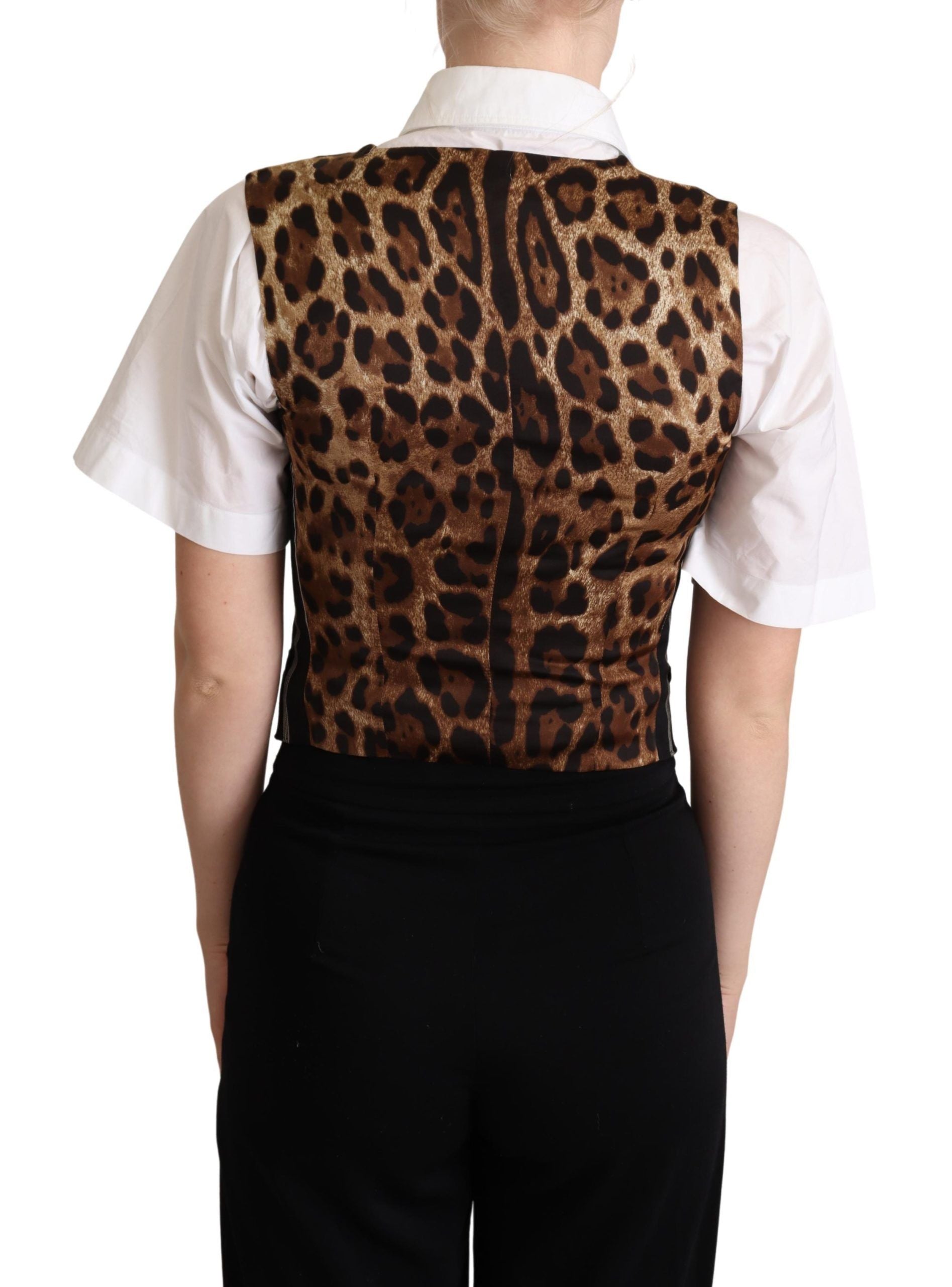 Vestă Dolce & Gabbana Chic Black Print Leopard