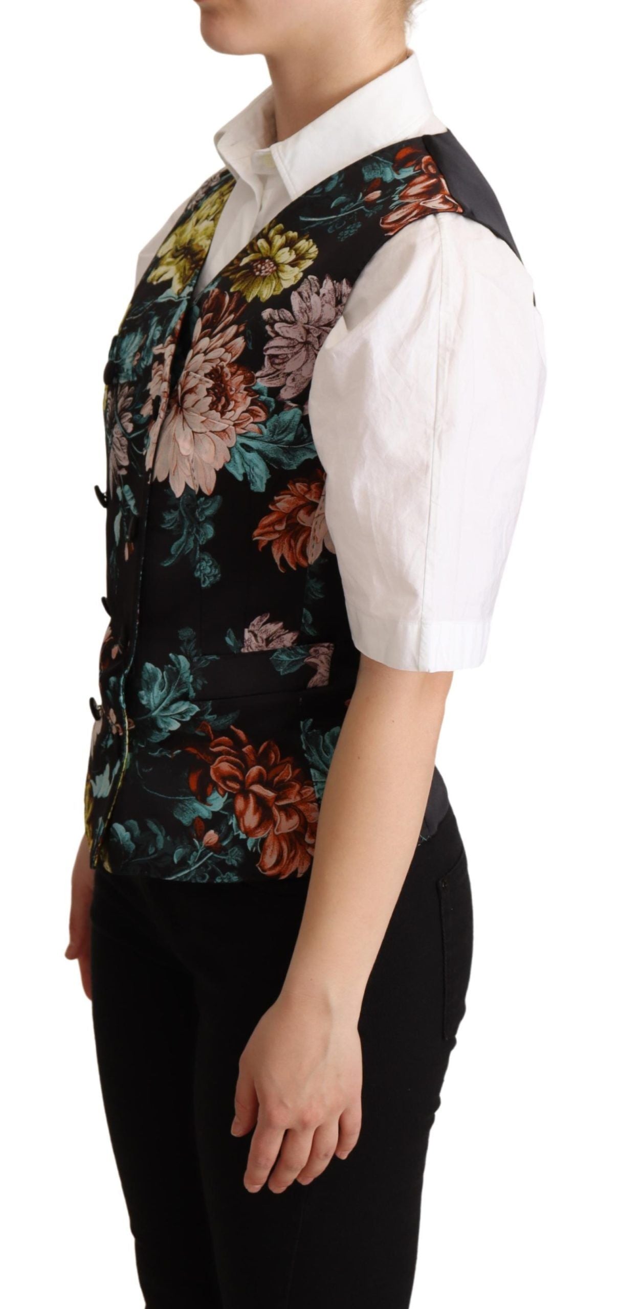 Dolce & Gabbana – Exquisite Weste aus geblümtem Jacquard