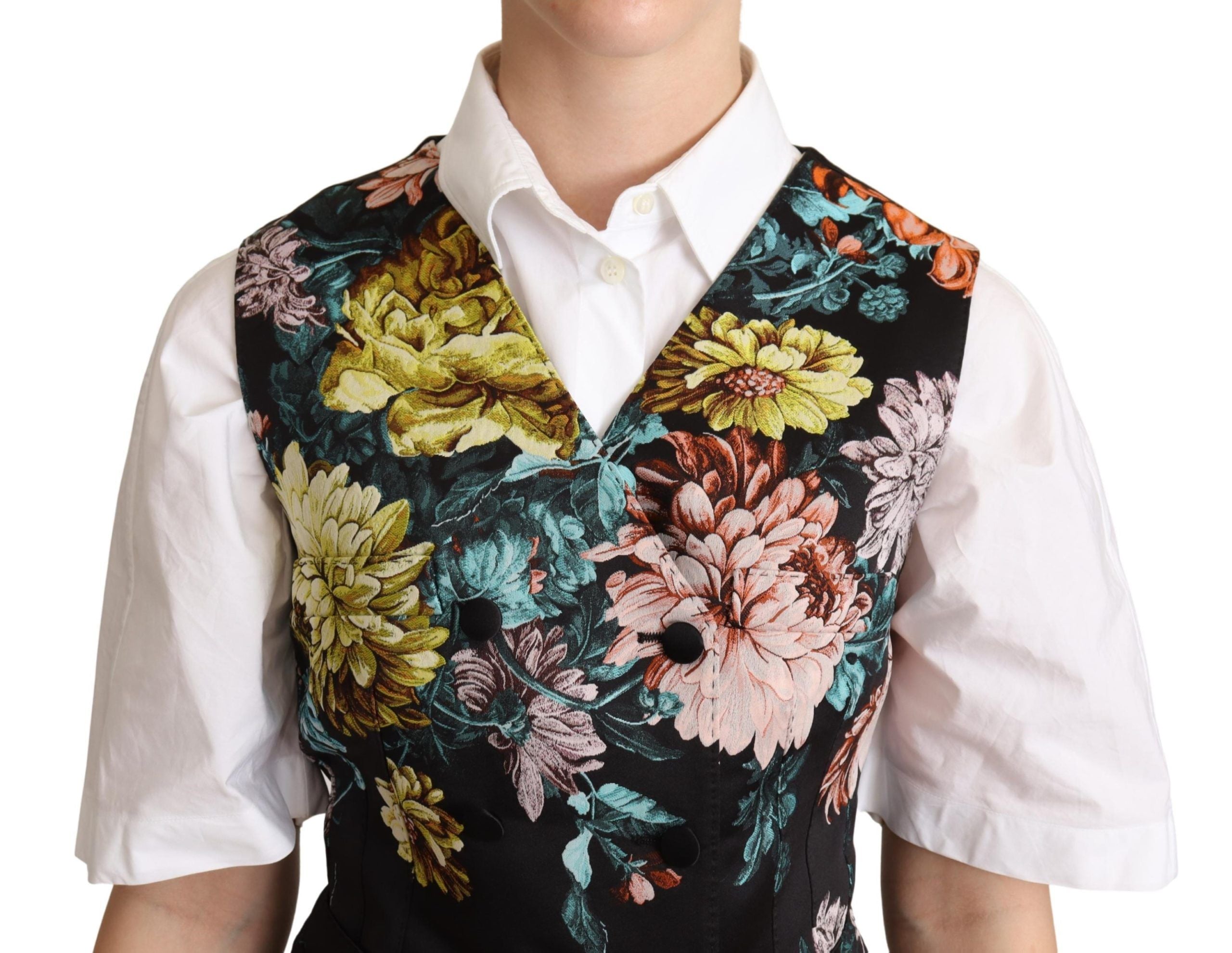 Dolce & Gabbana – Exquisite Weste aus geblümtem Jacquard
