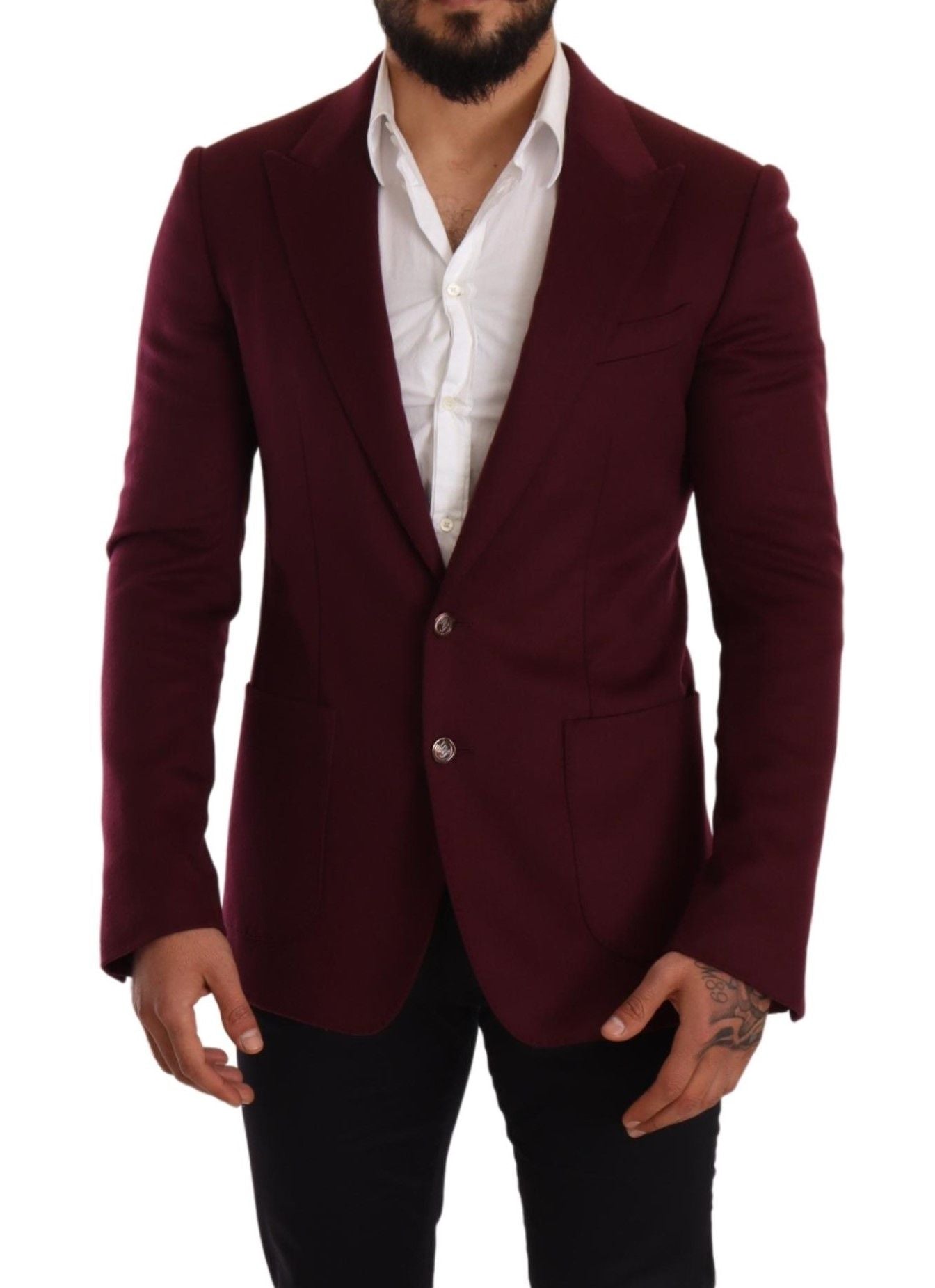 Dolce & Gabbana Eleganter Kaschmirblazer in Kastanienbraun und Bordeaux