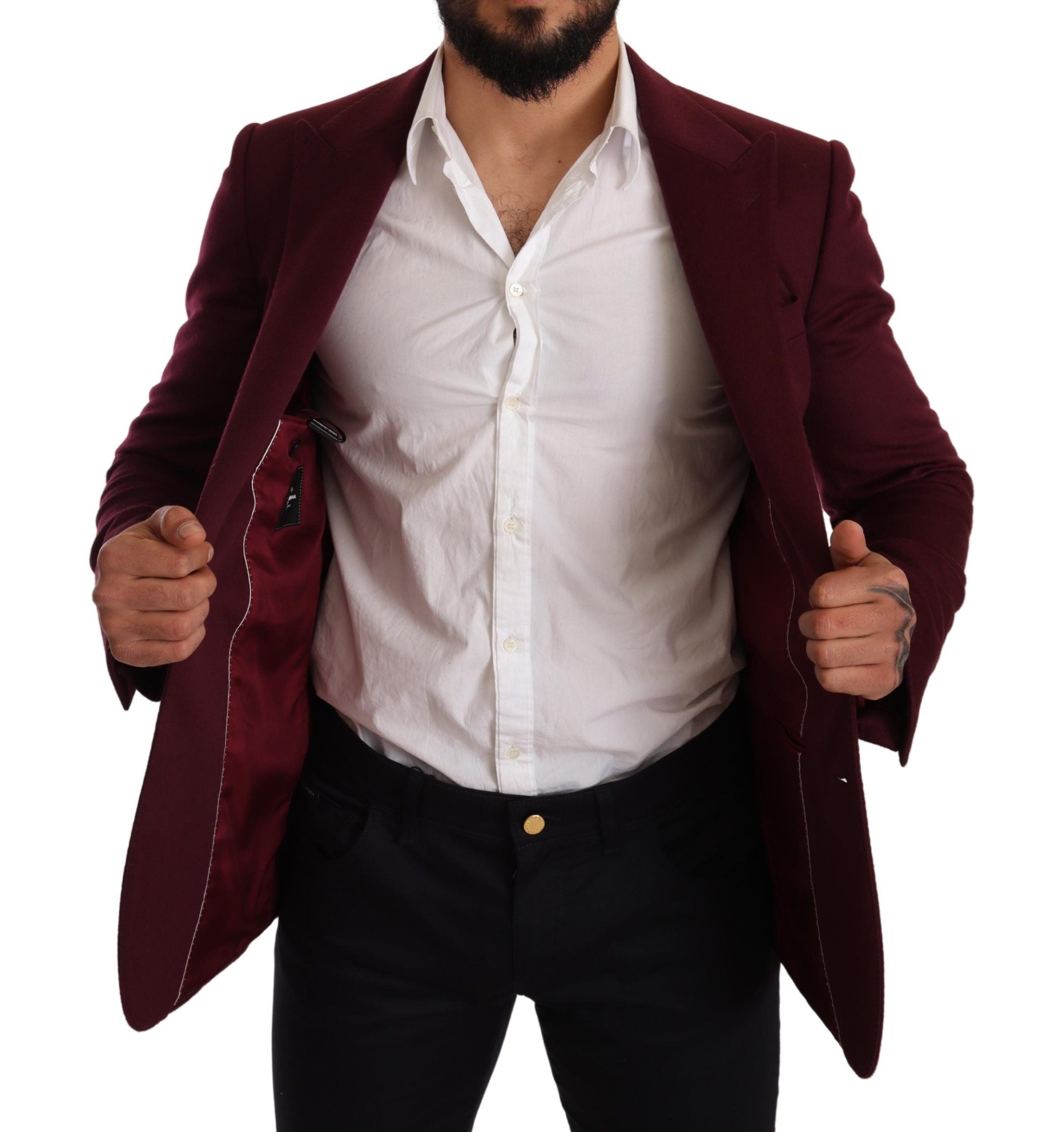 Dolce & Gabbana Eleganter Kaschmirblazer in Kastanienbraun und Bordeaux