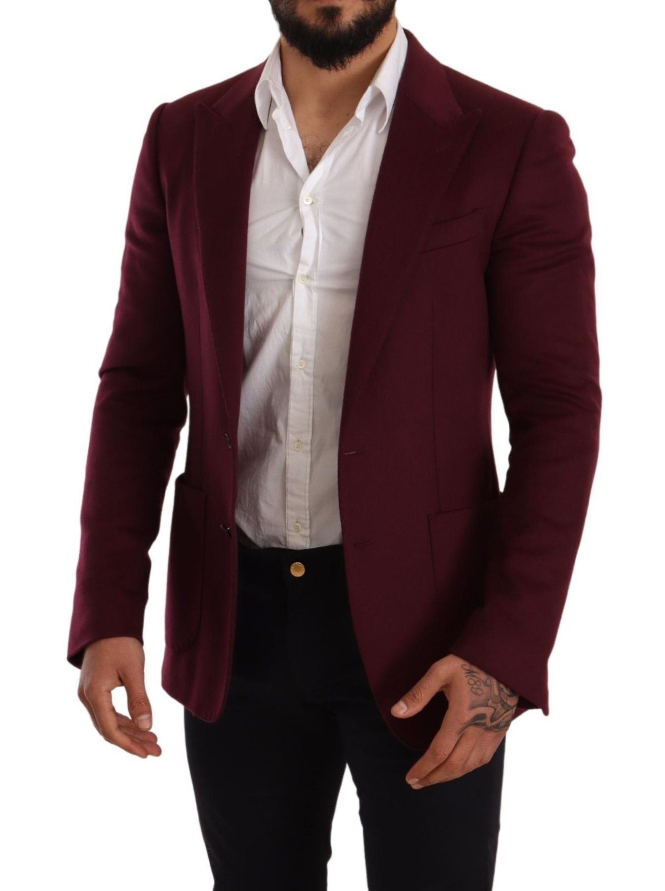 Dolce & Gabbana Eleganter Kaschmirblazer in Kastanienbraun und Bordeaux