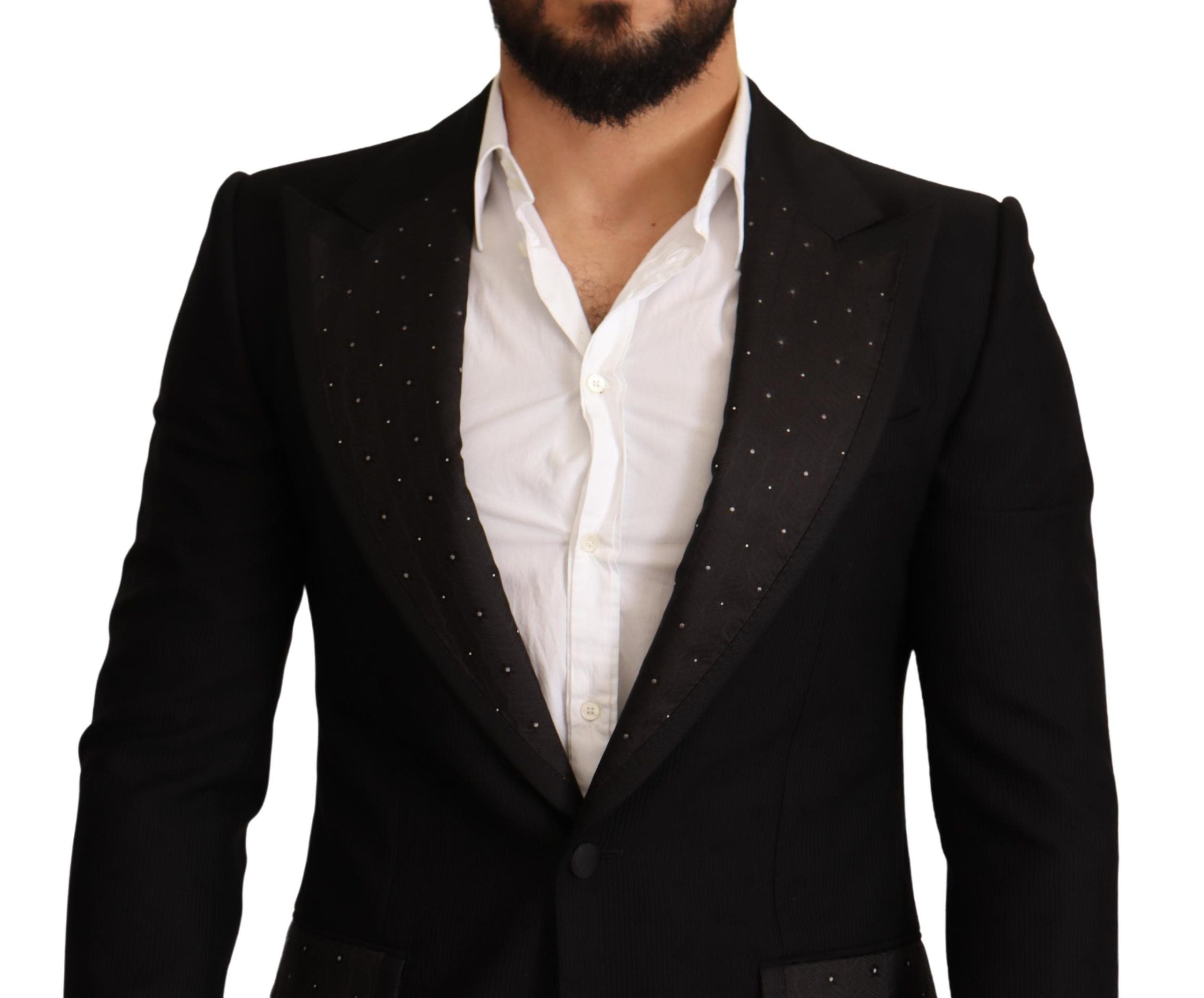 Dolce & Gabbana – Elegante, schmal geschnittene schwarze Blazerjacke