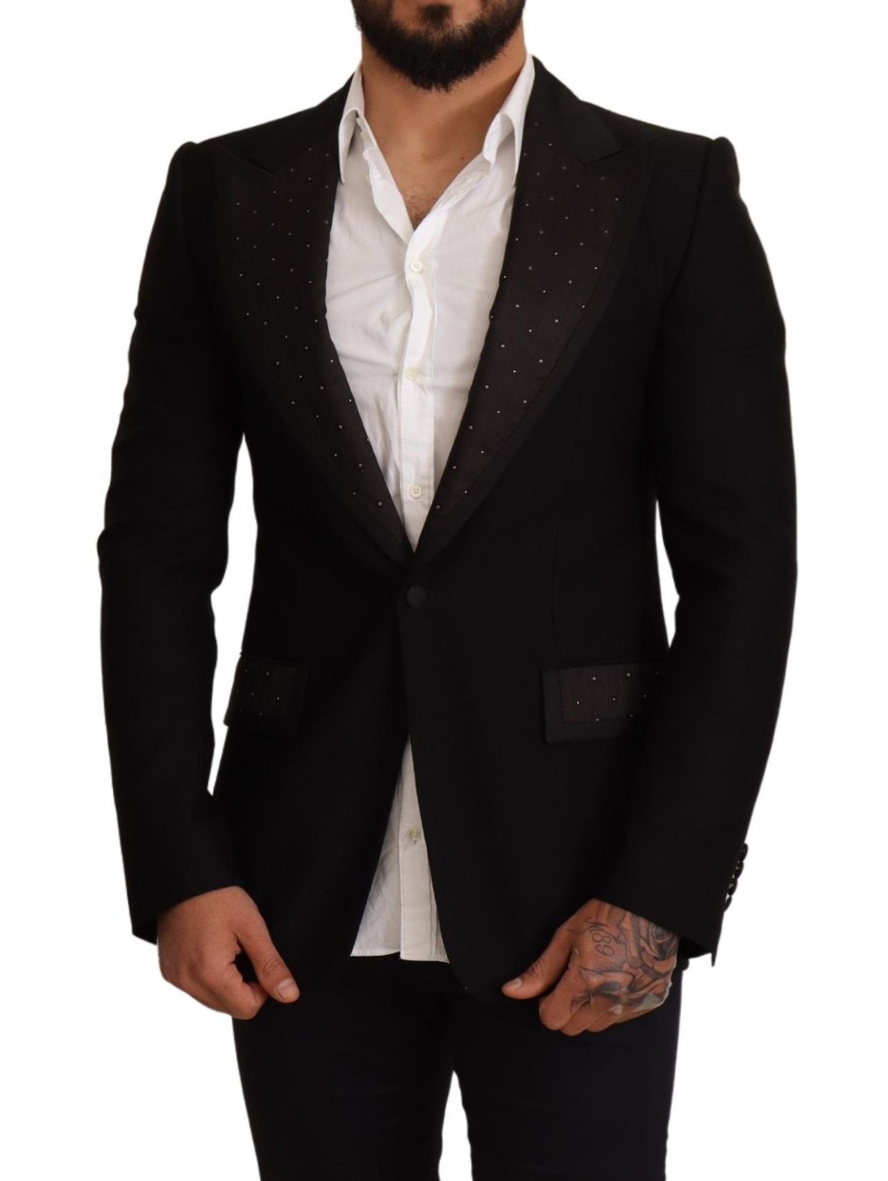 Dolce & Gabbana – Elegante, schmal geschnittene schwarze Blazerjacke