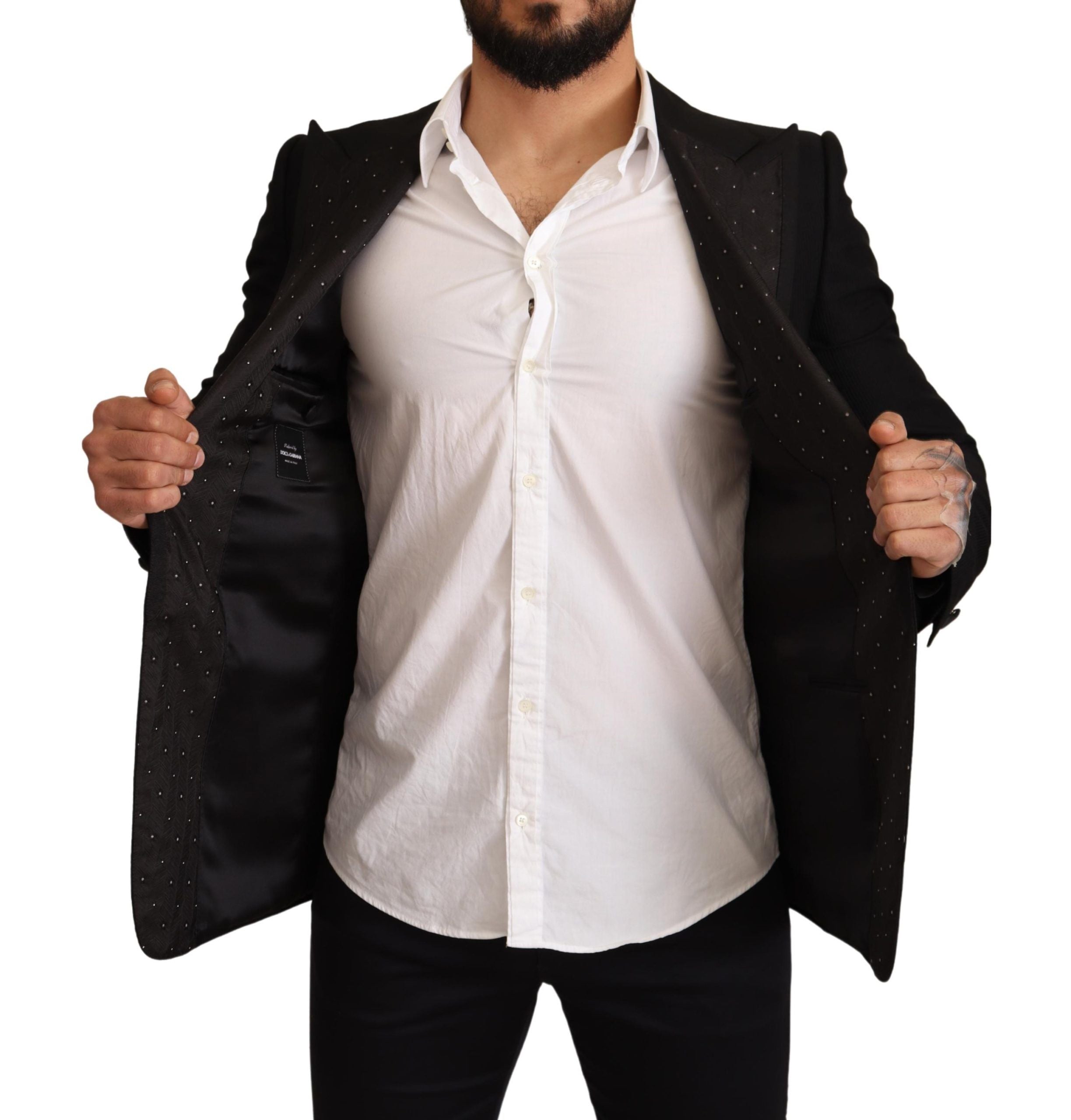 Dolce & Gabbana – Elegante, schmal geschnittene schwarze Blazerjacke