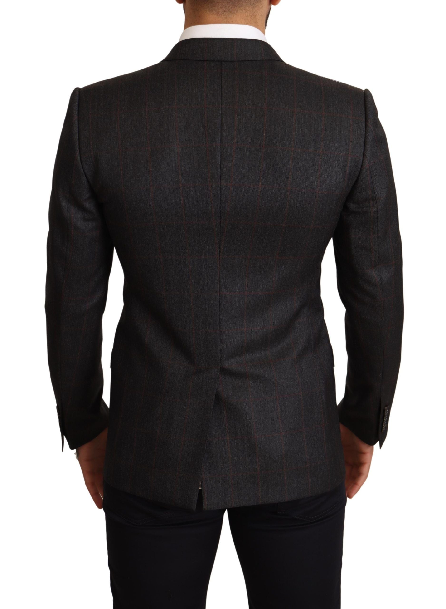 Dolce & Gabbana Eleganter Martini-Blazer in Grau mit Karomuster