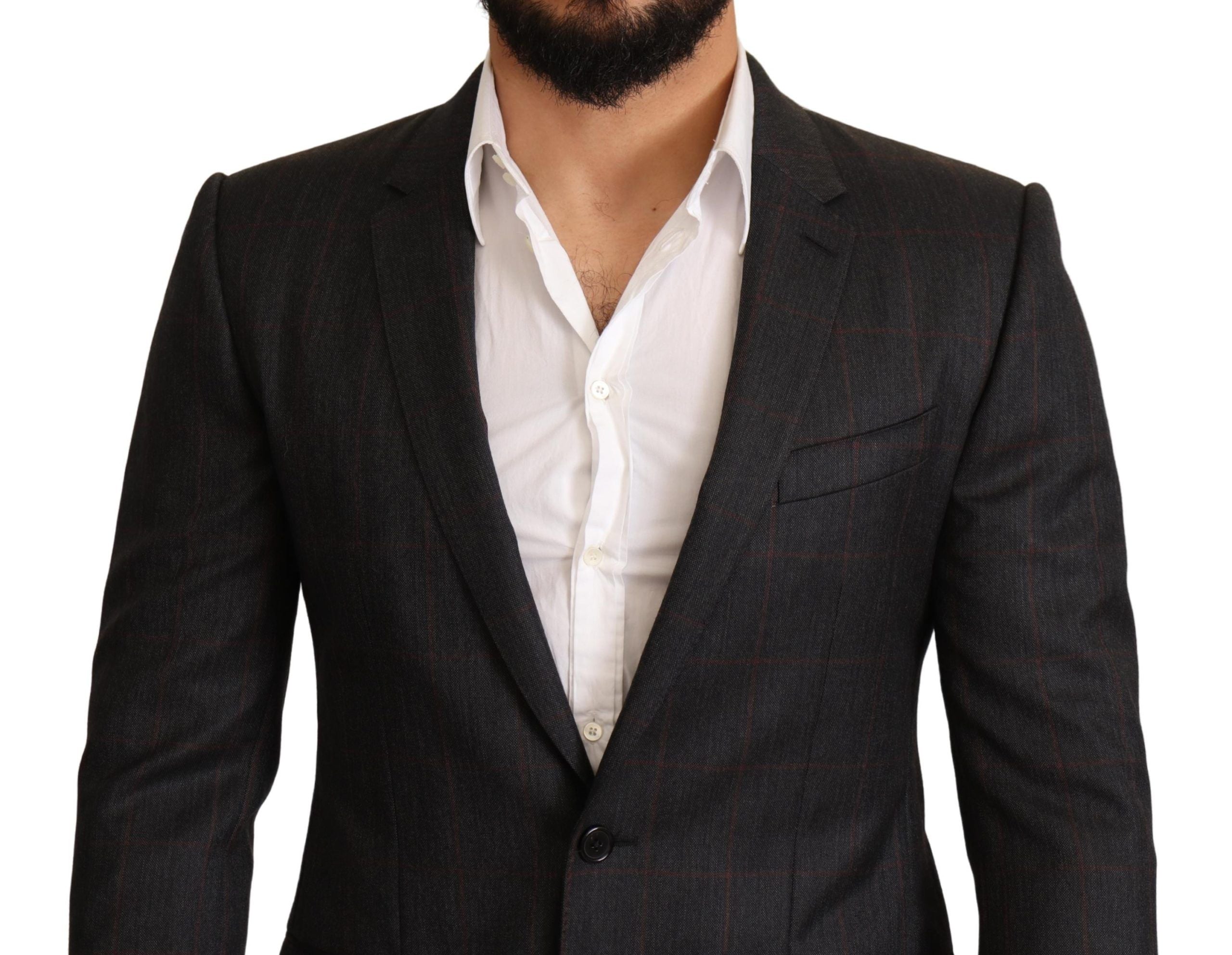 Dolce & Gabbana Eleganter Martini-Blazer in Grau mit Karomuster