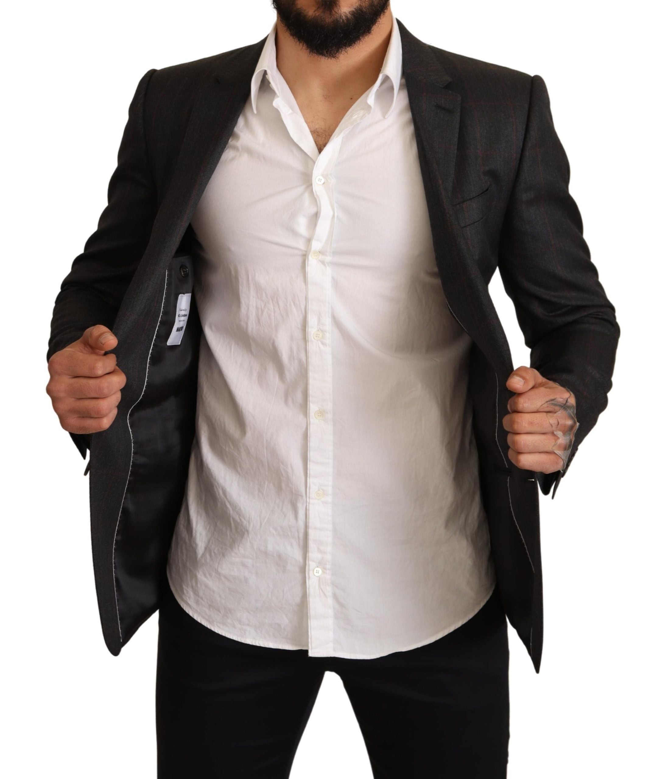 Dolce & Gabbana Eleganter Martini-Blazer in Grau mit Karomuster