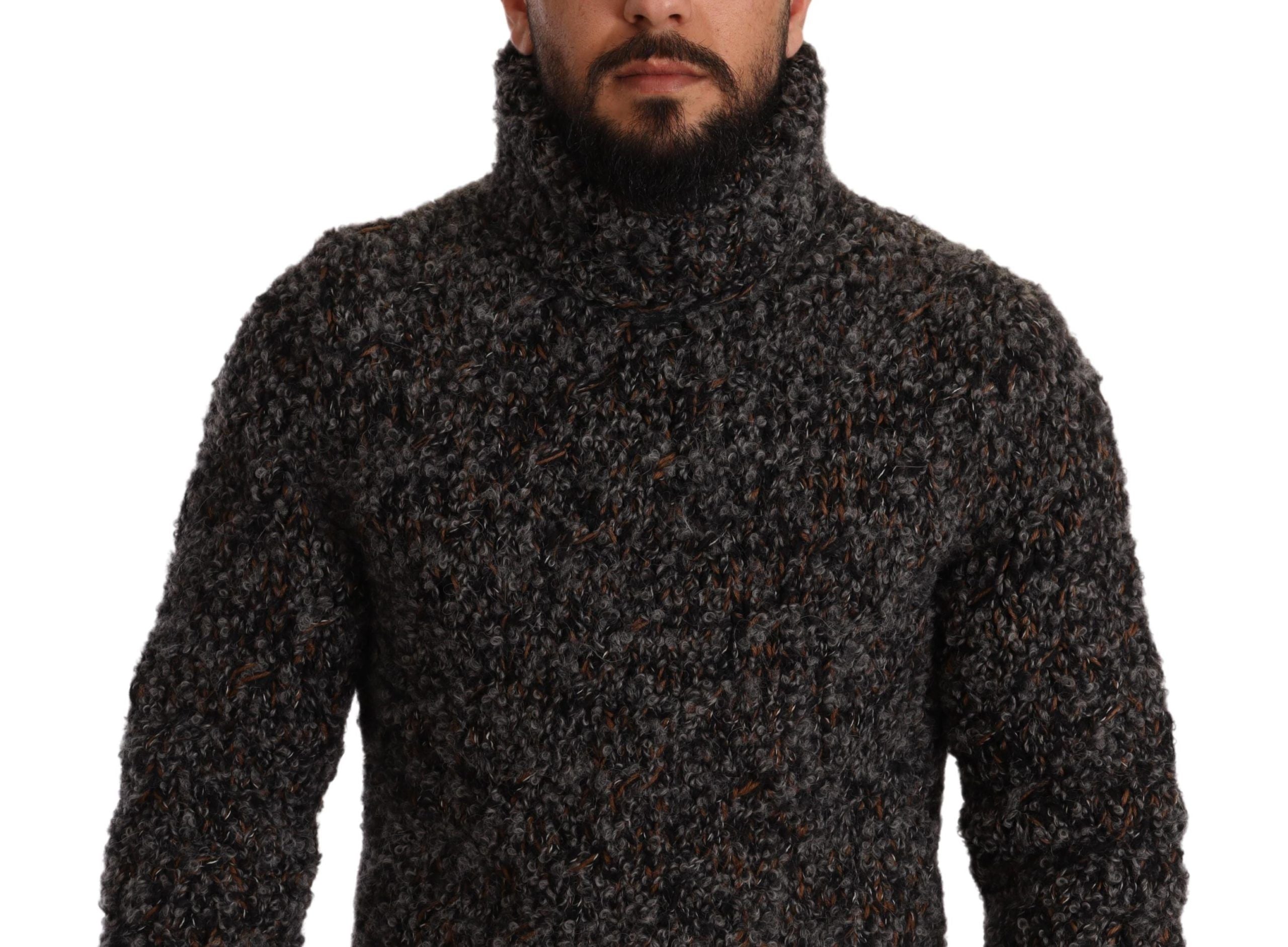 Pulover elegant cu guler înalt și imprimeu pete Dolce & Gabbana din amestec de lână