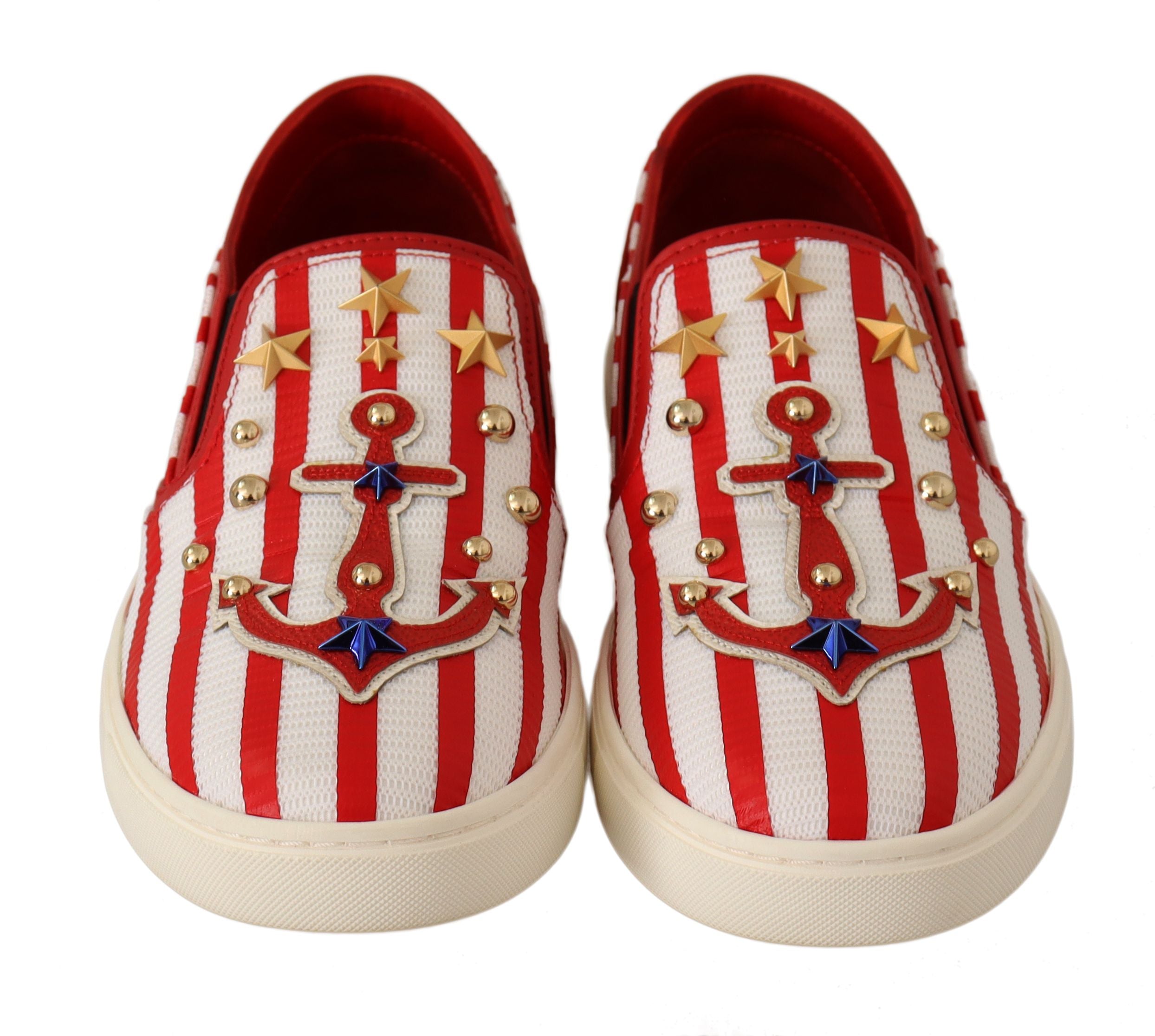 Dolce & Gabbana – Loafer mit Streifenmuster und Nieten