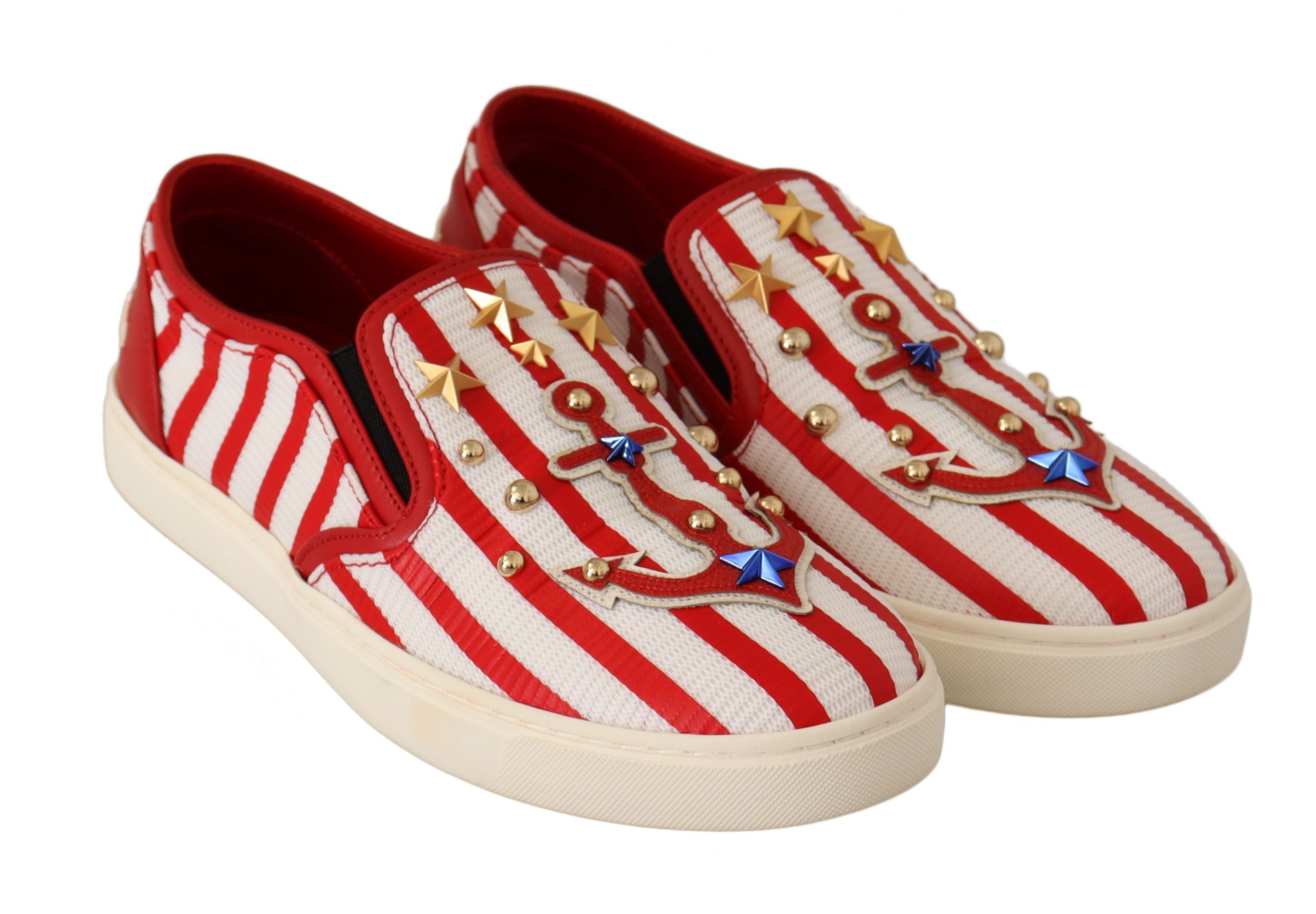 Dolce & Gabbana – Loafer mit Streifenmuster und Nieten