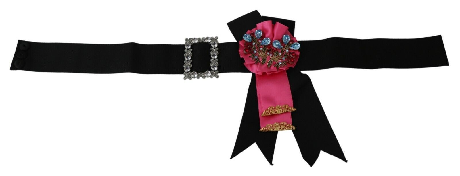 Dolce & Gabbana Eleganter Taillengürtel mit Blumenmuster und Kristallen