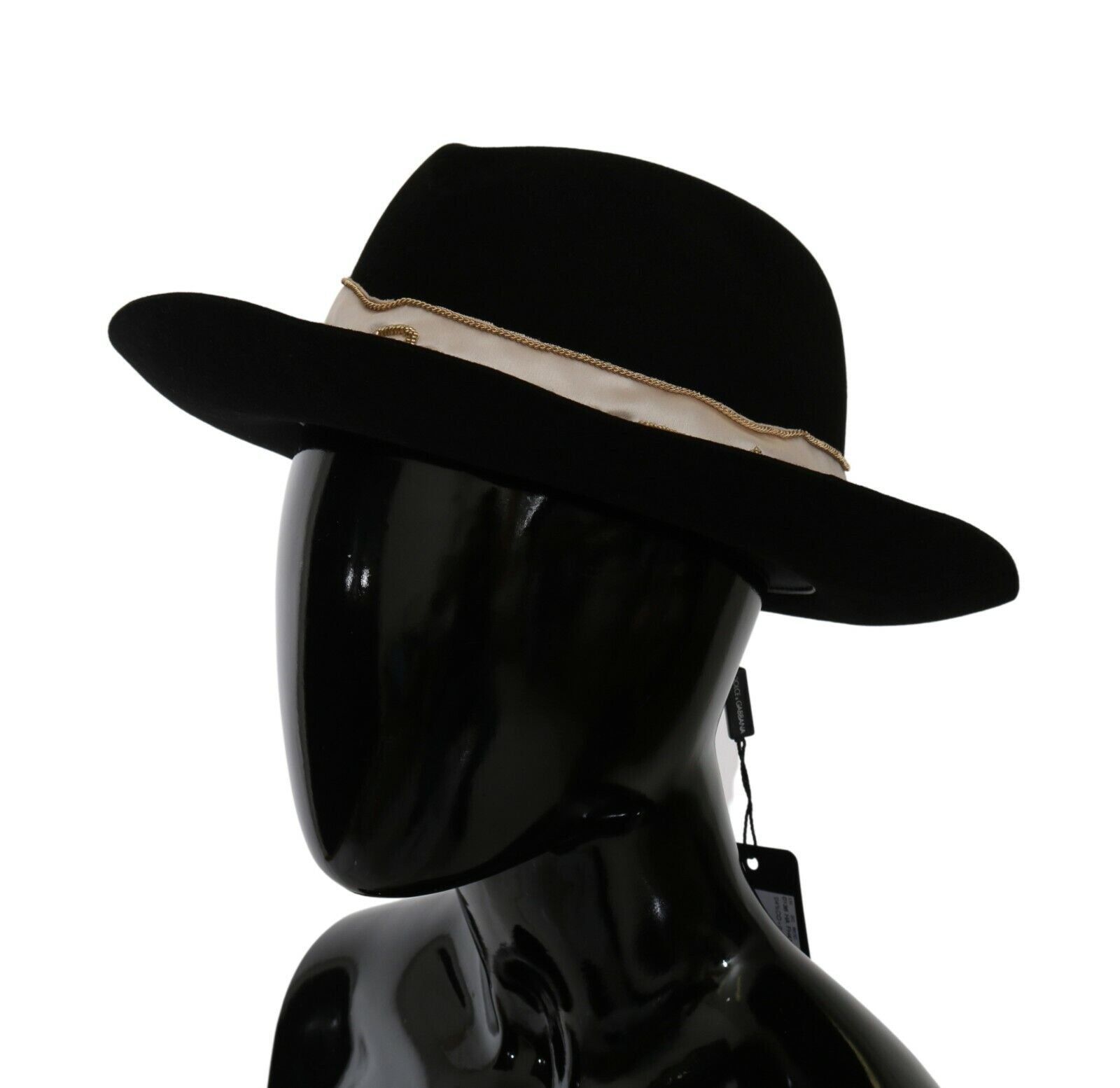 Pălărie Panama Dolce & Gabbana Elegant Black Lapin cu boruri largi