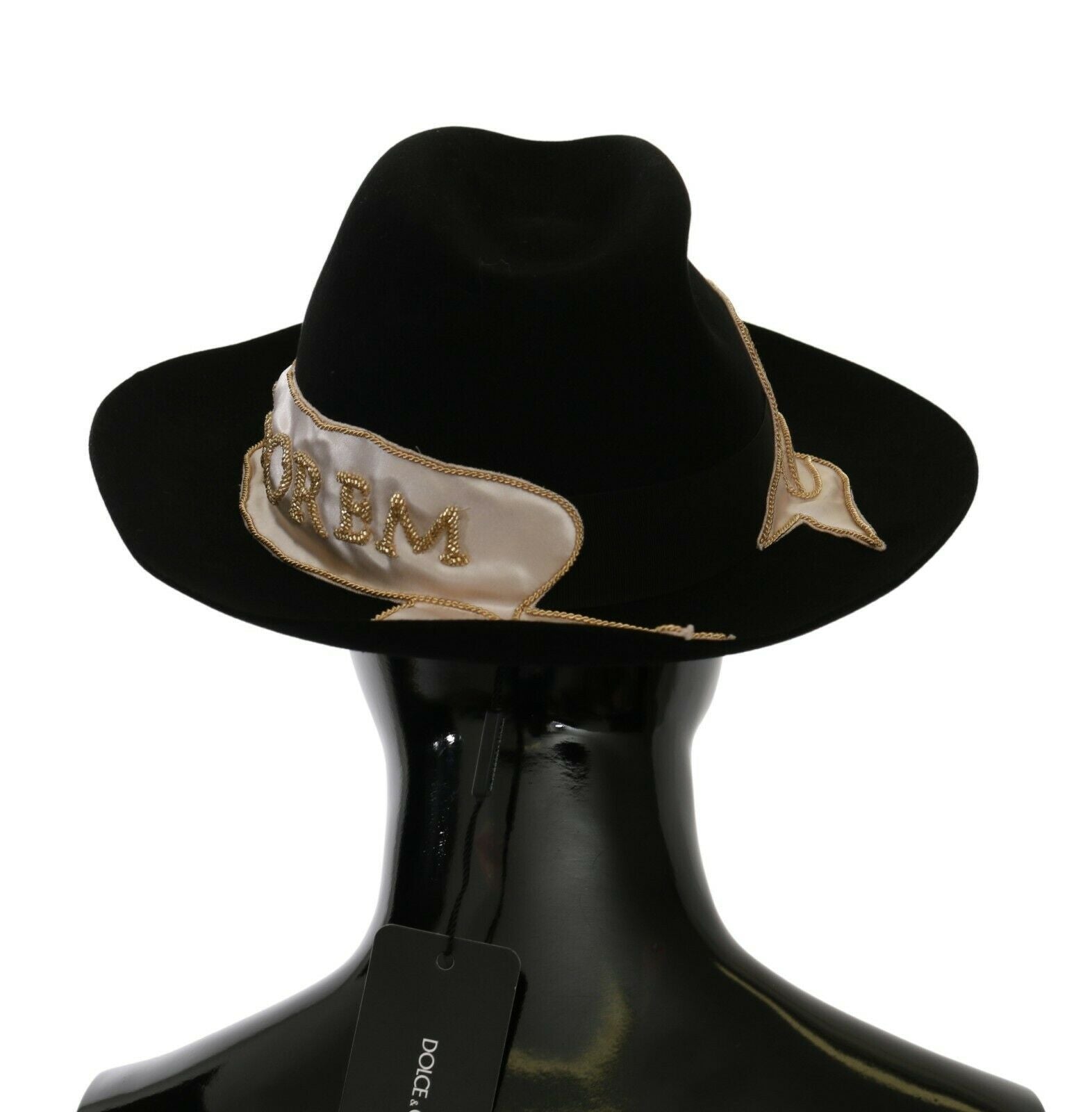 Pălărie Panama Dolce & Gabbana Elegant Black Lapin cu boruri largi