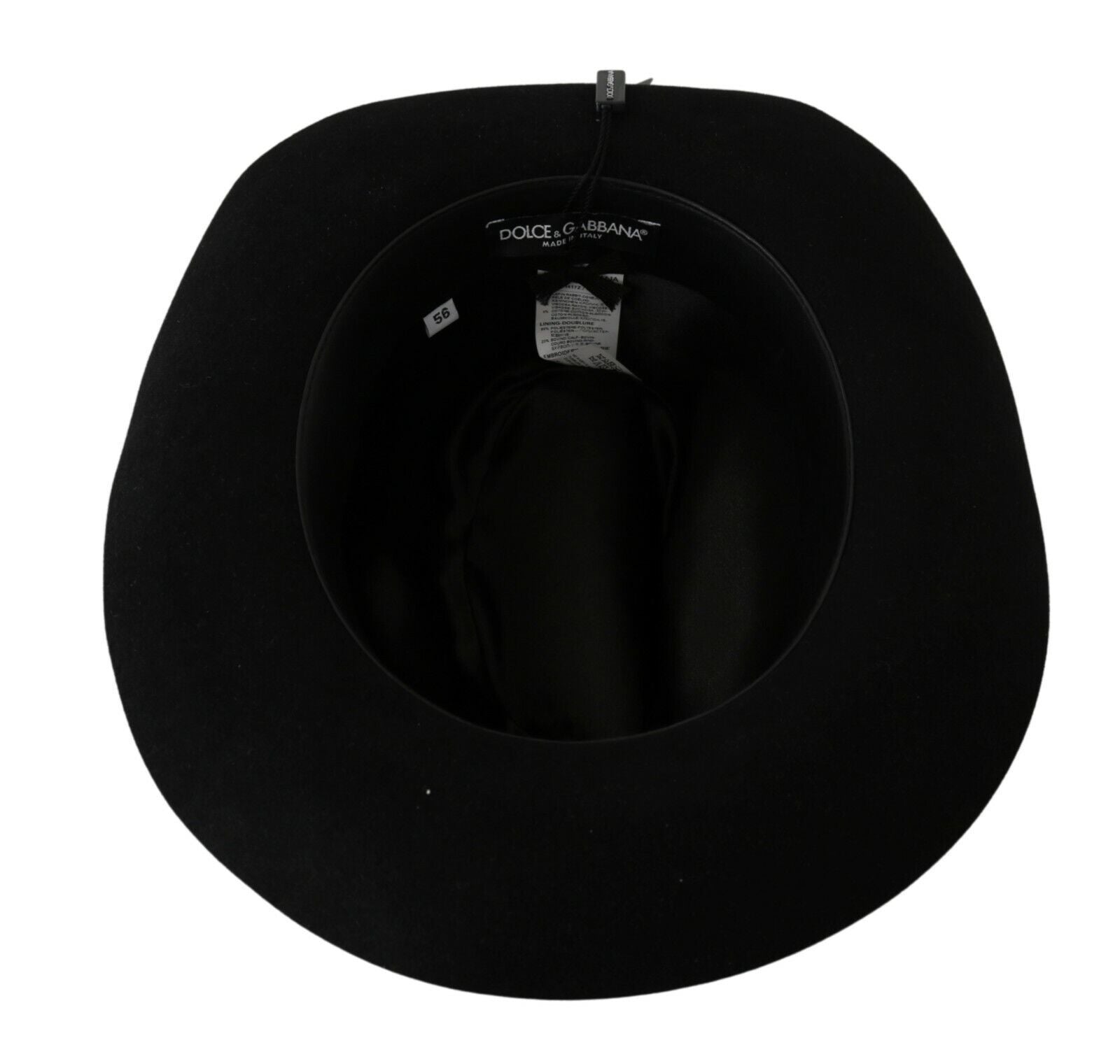Pălărie Panama Dolce & Gabbana Elegant Black Lapin cu boruri largi