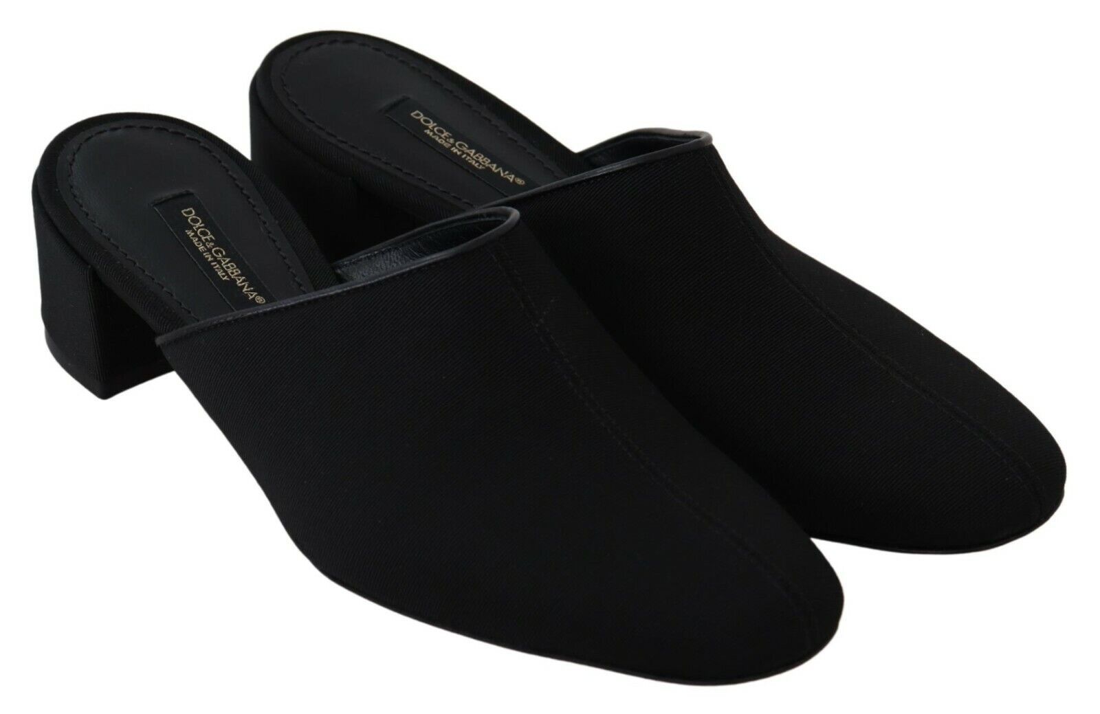 Dolce & Gabbana – Schicke Slide-Sandalen aus schwarzem Ripsband