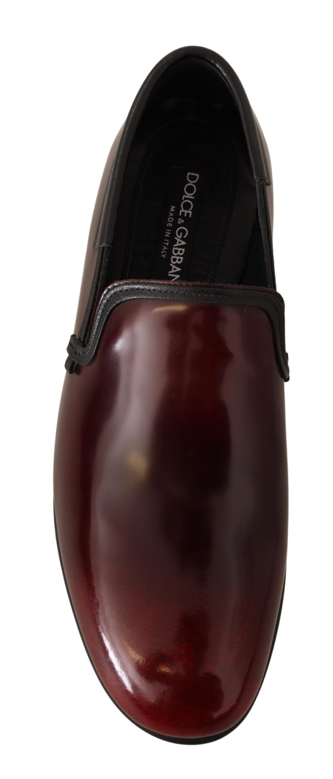 Mocasini eleganți din piele de culoare bordeaux de la Dolce & Gabbana